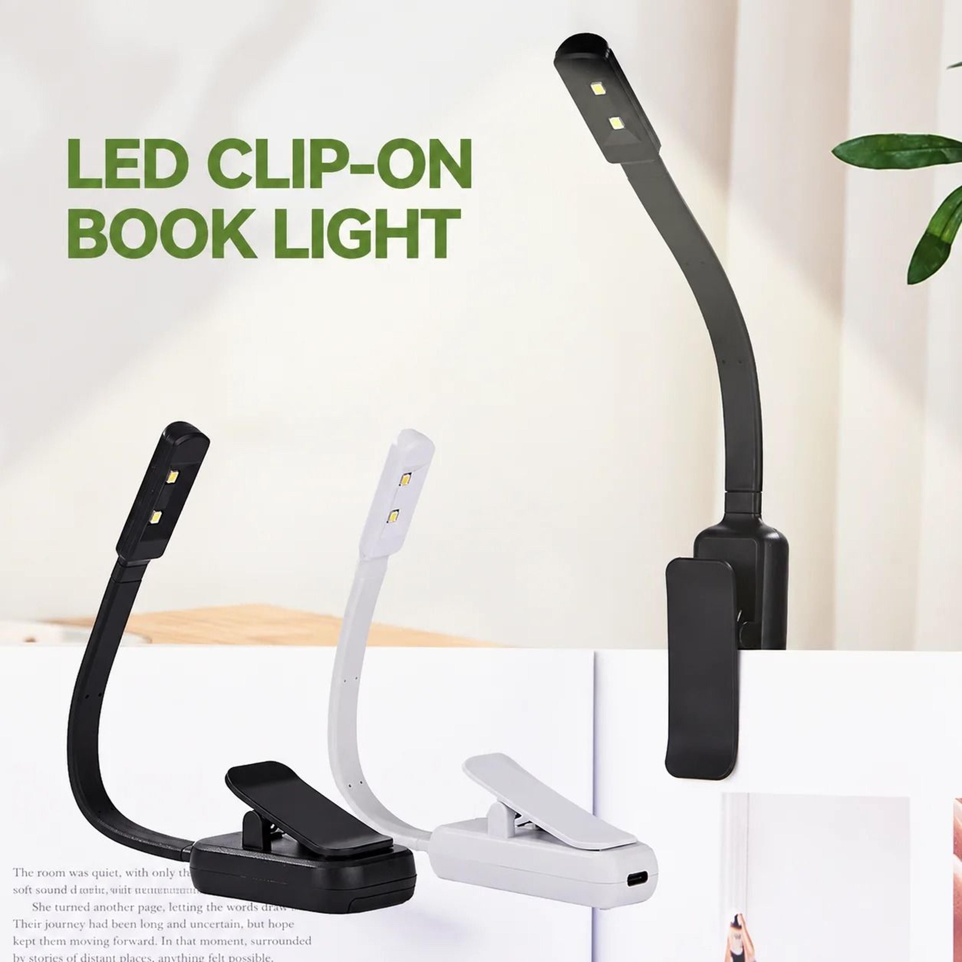 portable led clip-on reading book light – usb rechargeable travel & study lamp