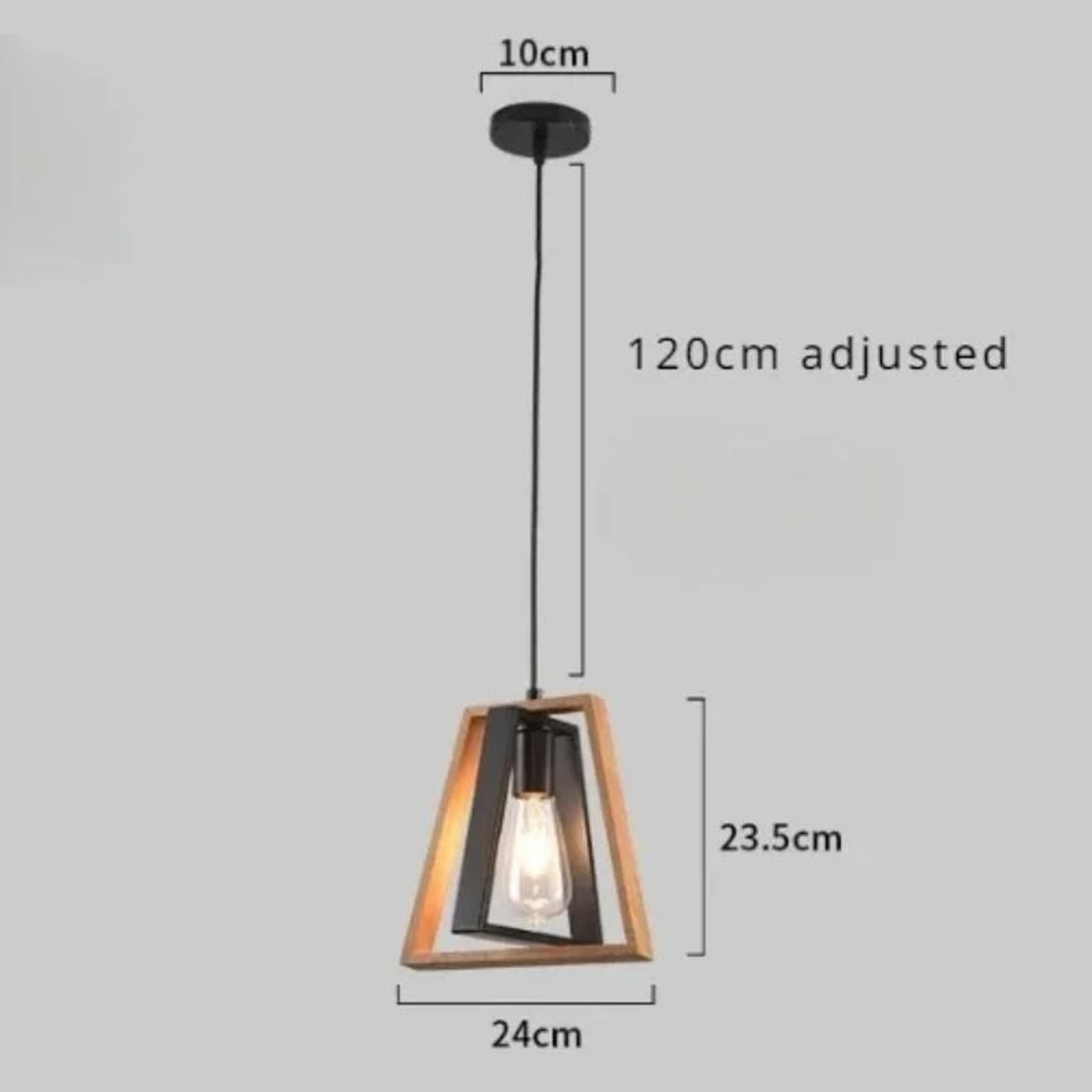 American Retro Wood  Iron Chandelier  Vintage Industrial Pendant Hanging Light 6