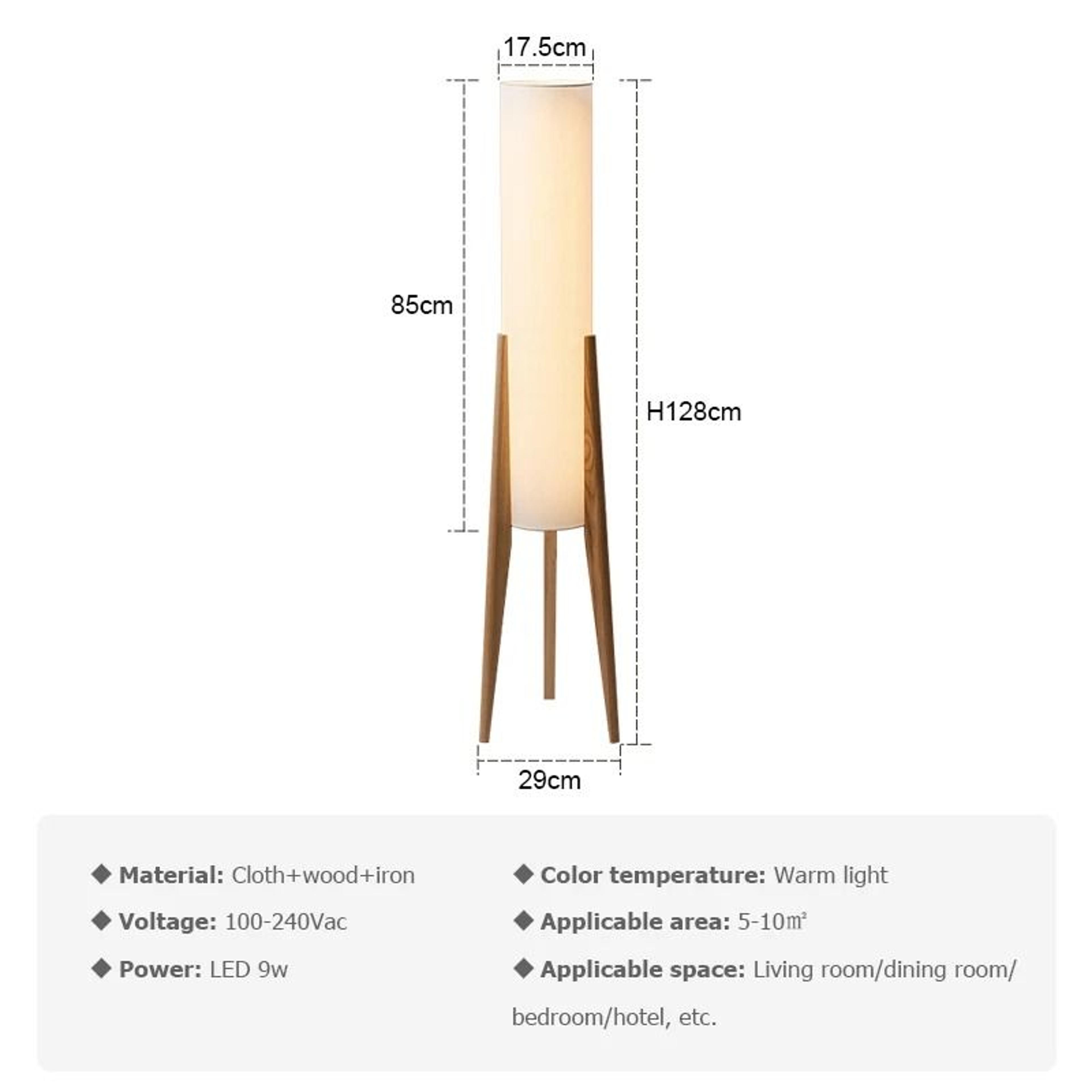 Nordic WabiSabi Solid Wood Floor Lamp  Japanese Retro Art Standing Corner Lamp For Living Room  Bed 4