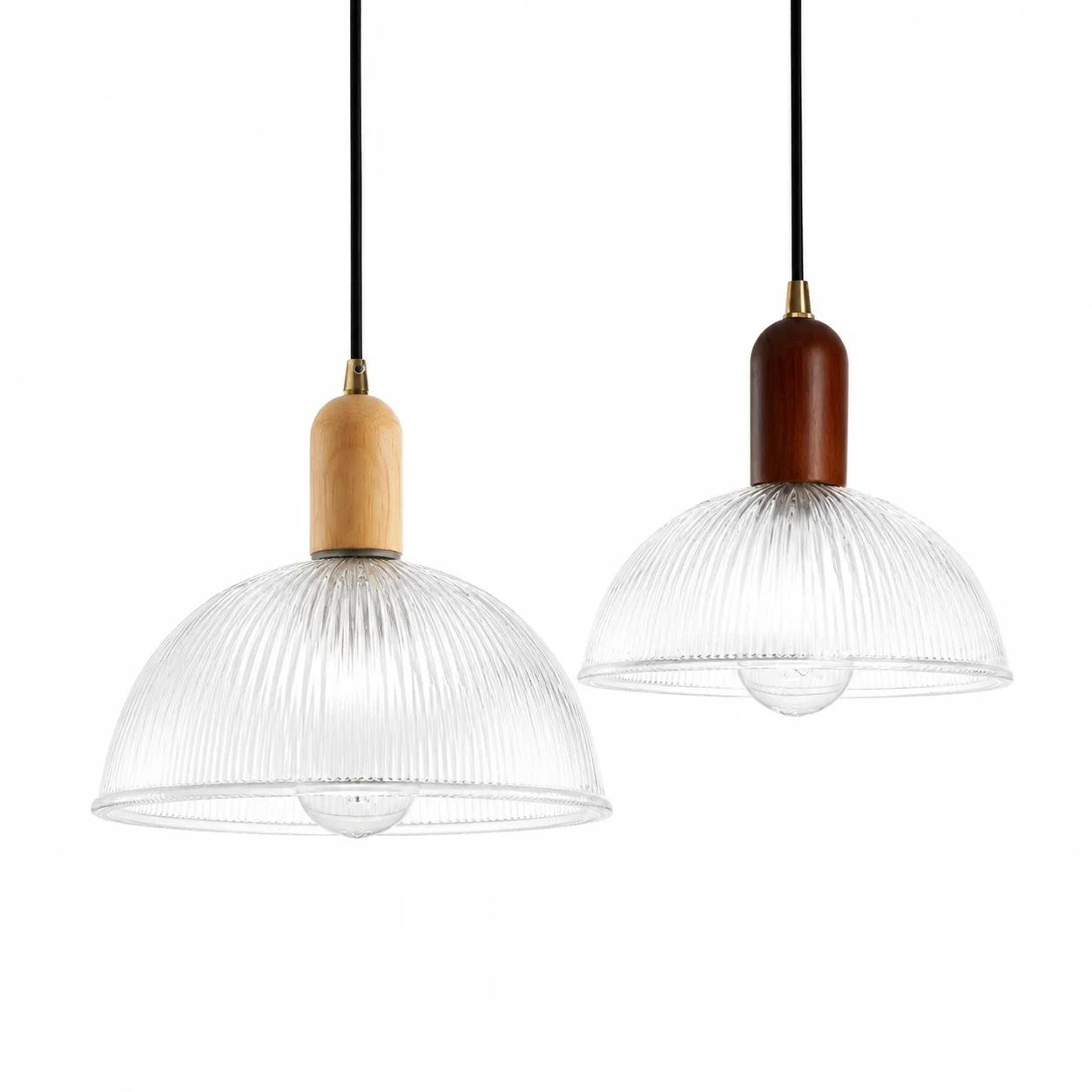 Vintage Modern Glass  Wood Pendant Light  Nordic Retro Hanging Lamp For Dining Room Kitchen Island  5