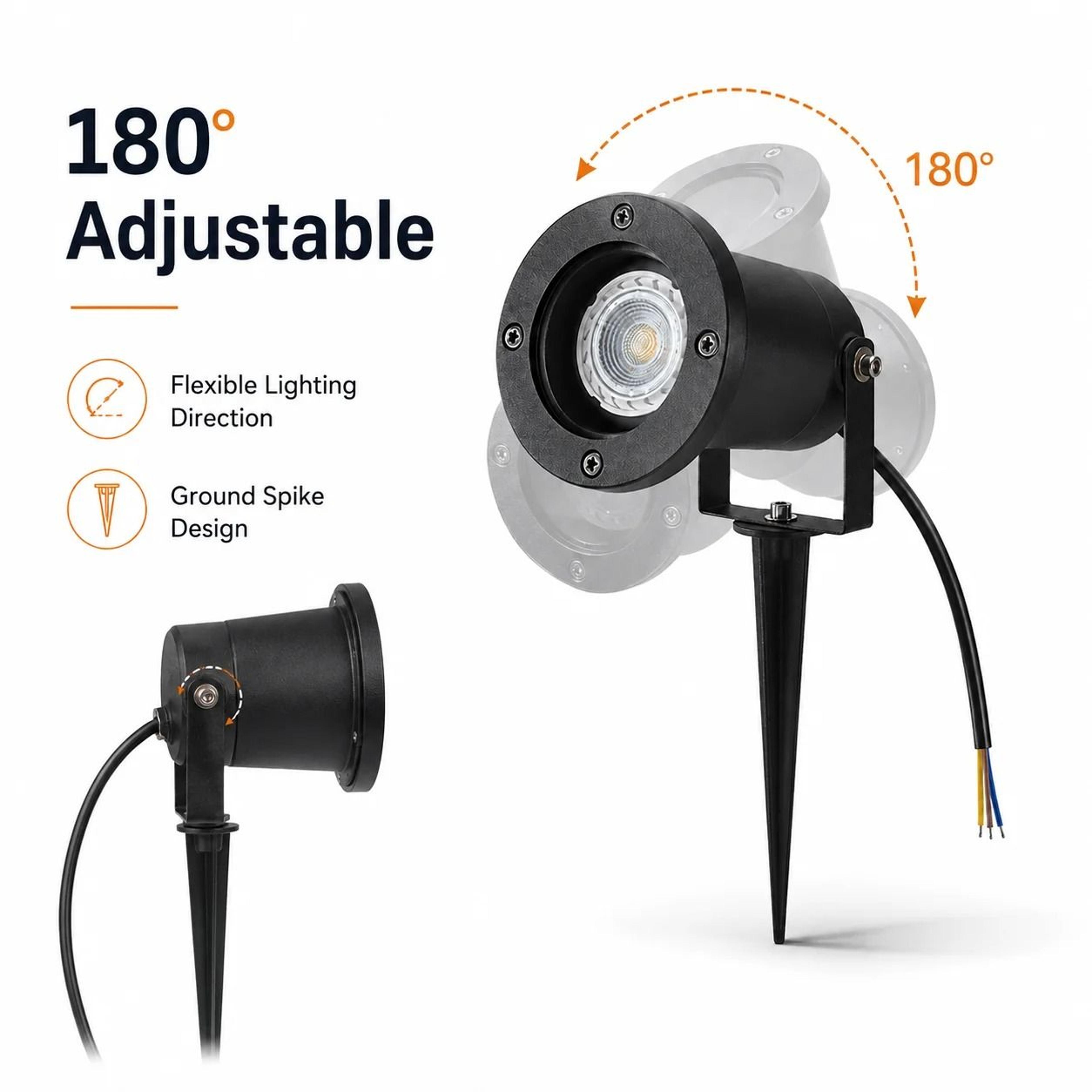 Outdoor Waterproof Garden Lawn Spike Light  GU10 MR16 Landscape Spotlight For Path Tree  Yard Uplig 4