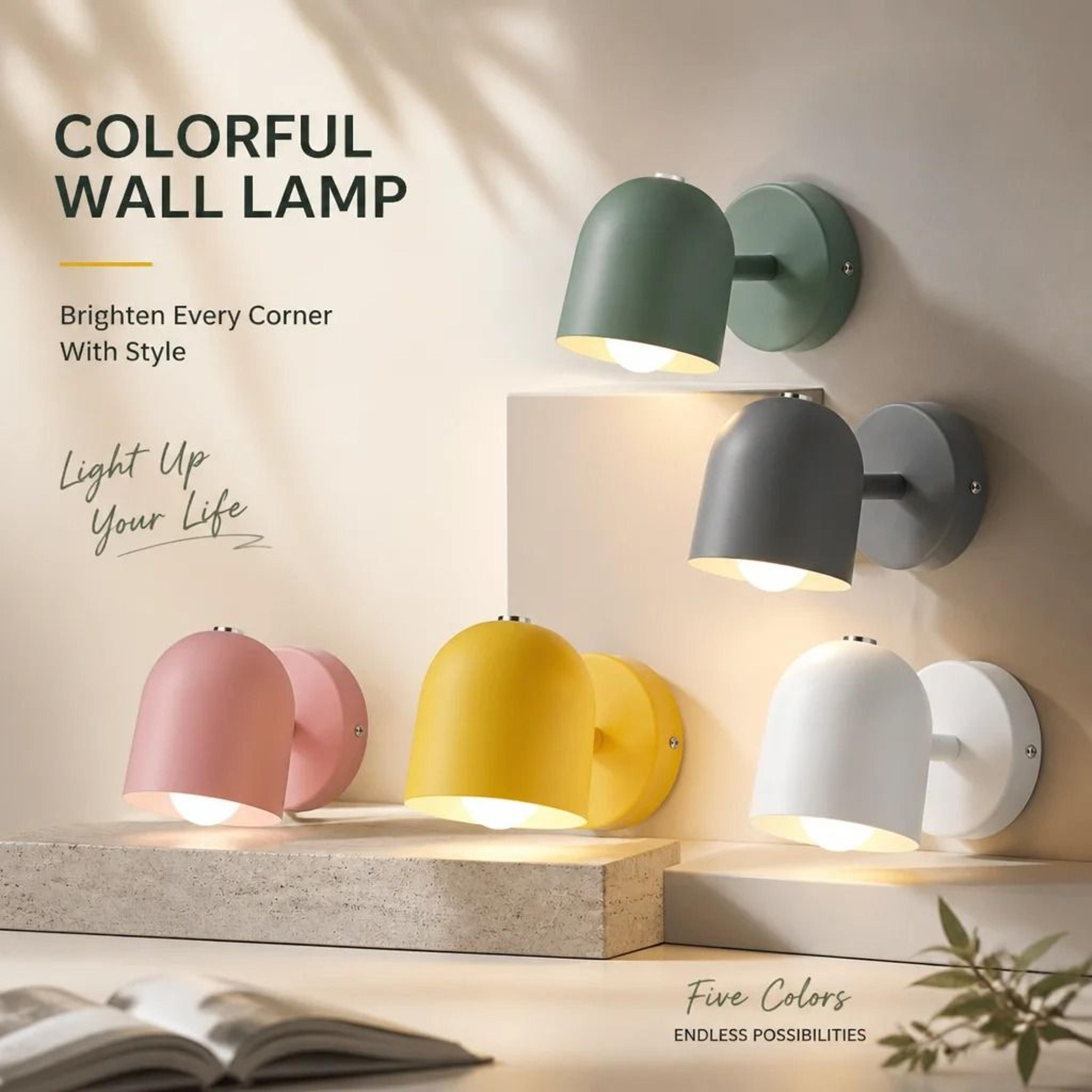 Nordic Macaron SteeringHead Wall Sconce  Adjustable Directional Wood Wall Lamp For Bedroom Living R 1