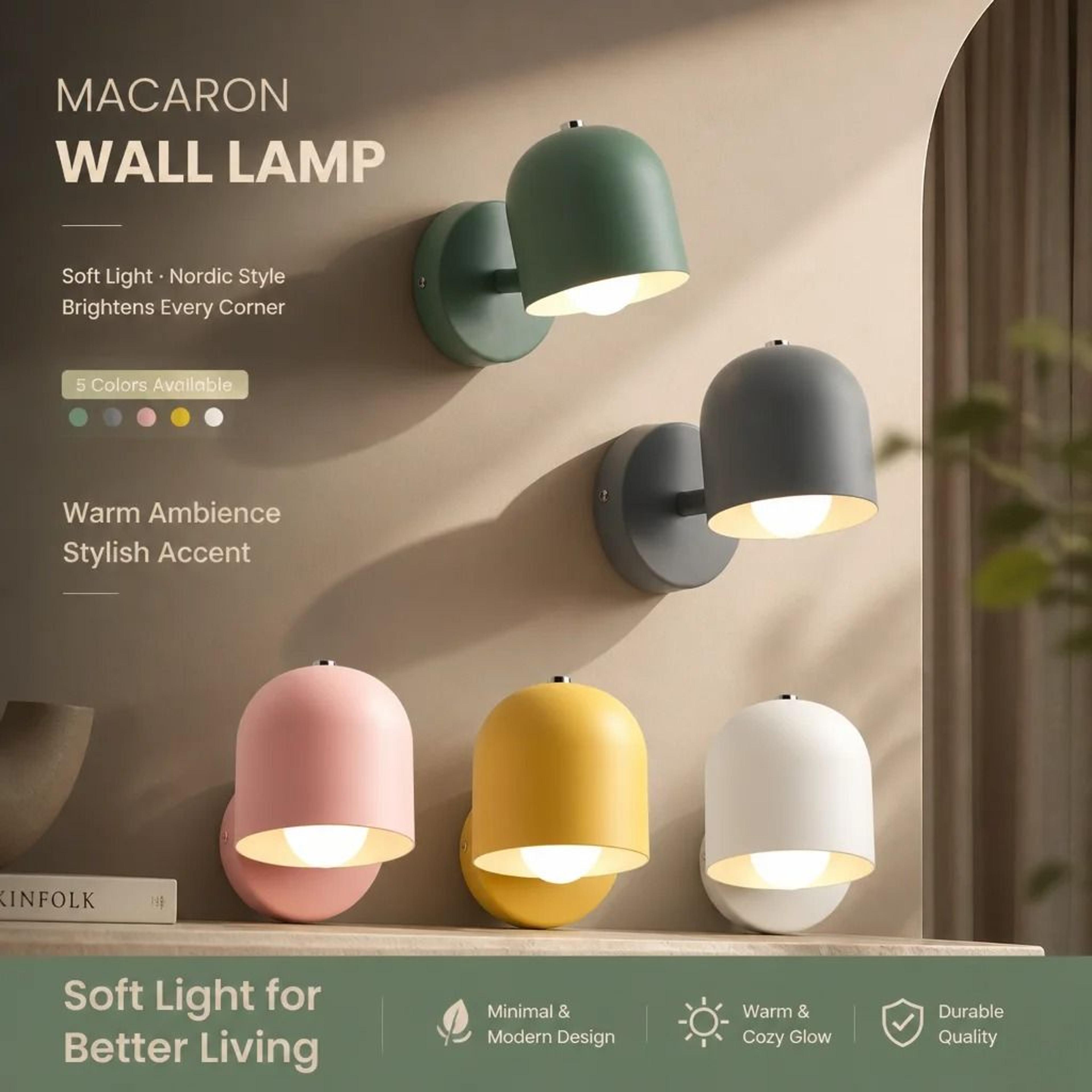 Nordic Macaron SteeringHead Wall Sconce  Adjustable Directional Wood Wall Lamp For Bedroom Living R 2