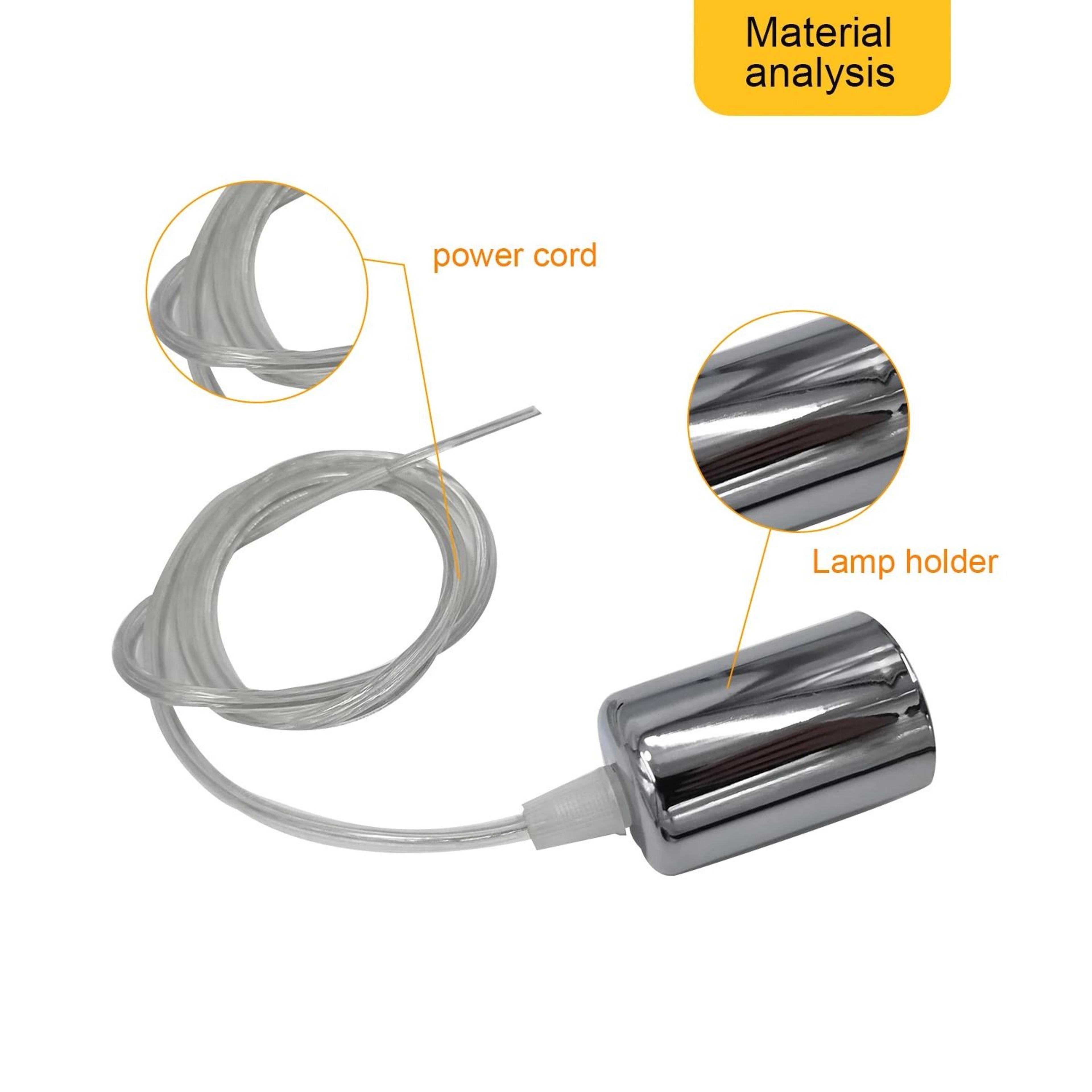 Retro E27 ScrewType Pendant Light Kit  05m Chandelier Socket Cord Set For DIY Hanging Fixtures 4