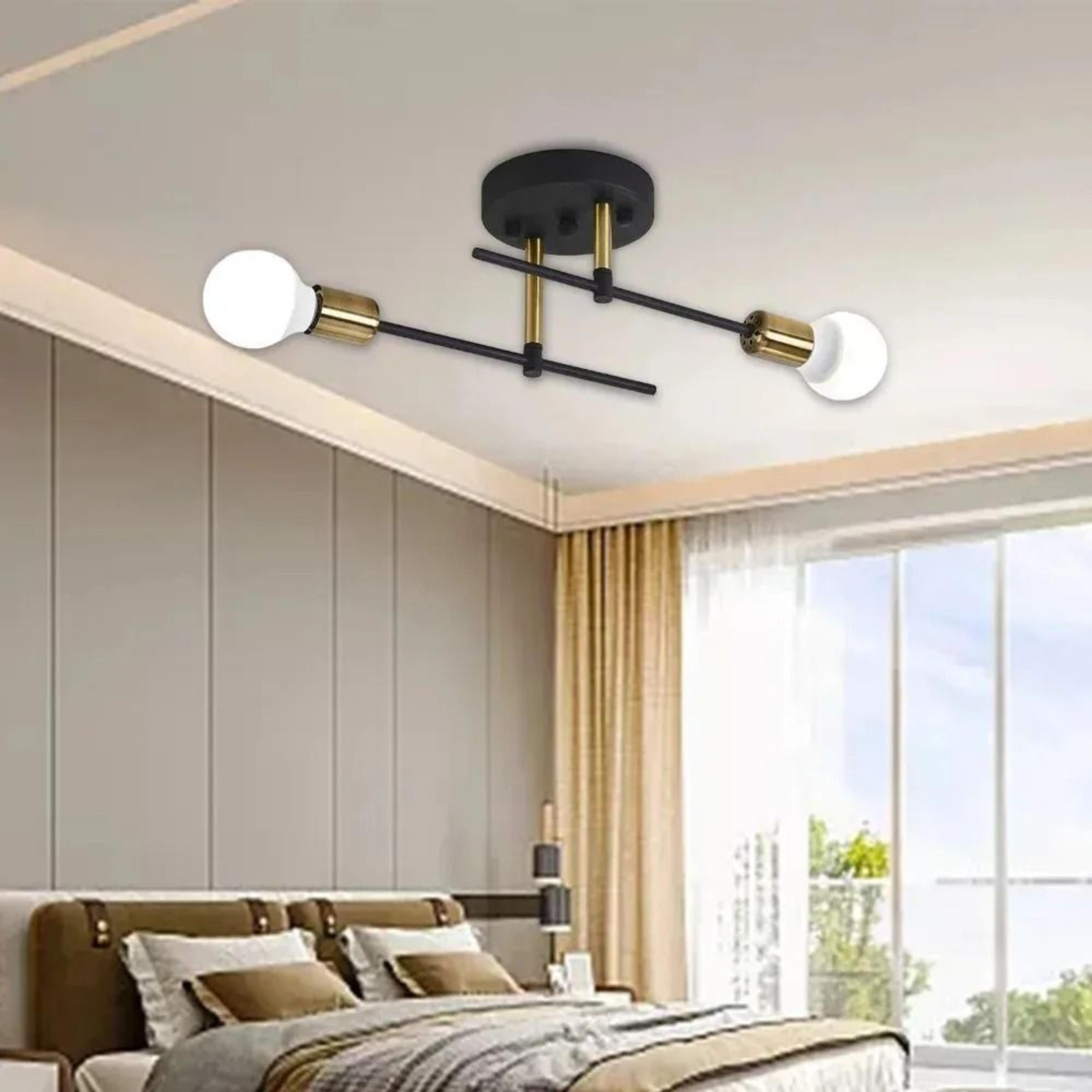 Modern Geometric LED Chandelier  Minimalist Flush Mount Ceiling Light For Living Room  Bedroom 1