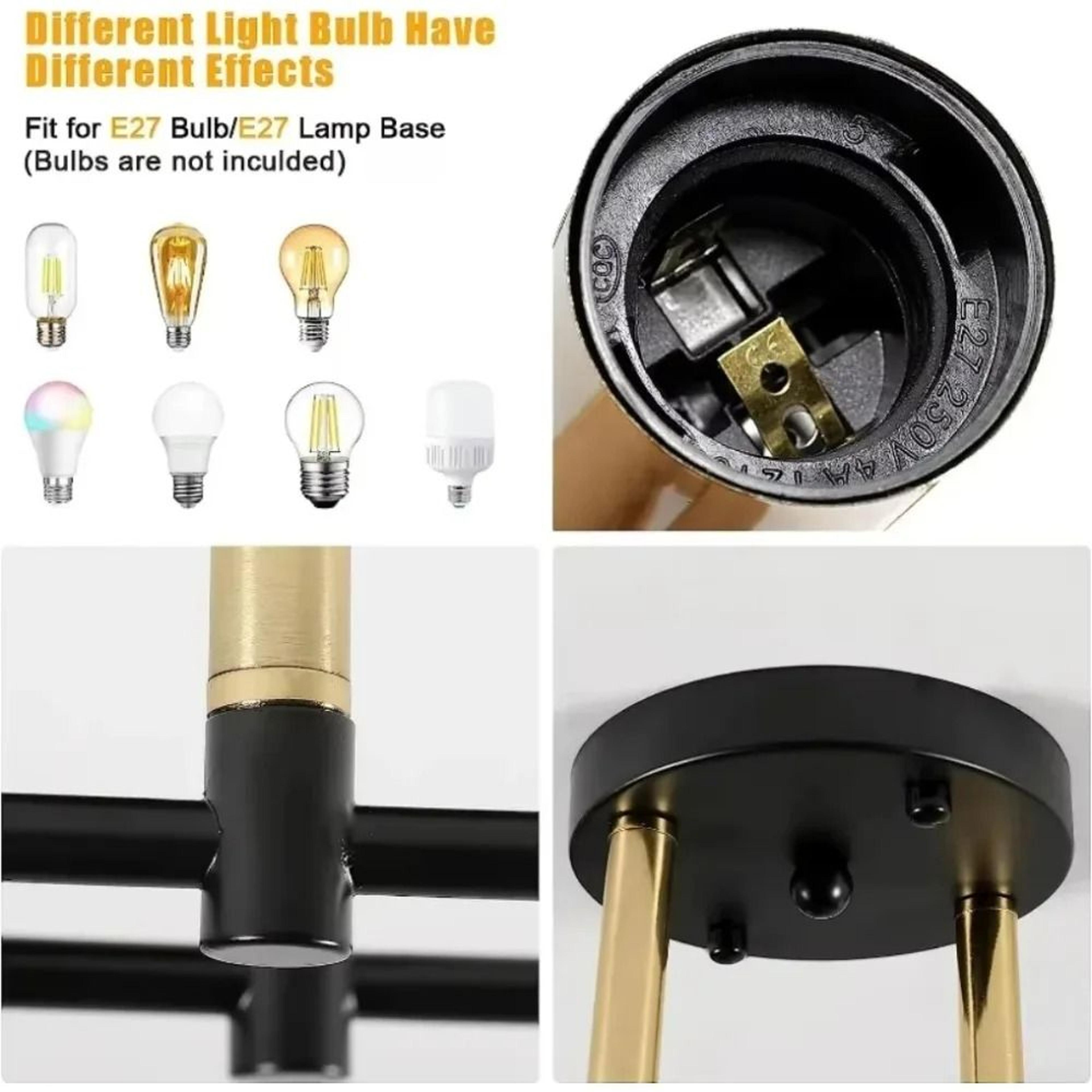 Modern Geometric LED Chandelier  Minimalist Flush Mount Ceiling Light For Living Room  Bedroom 5