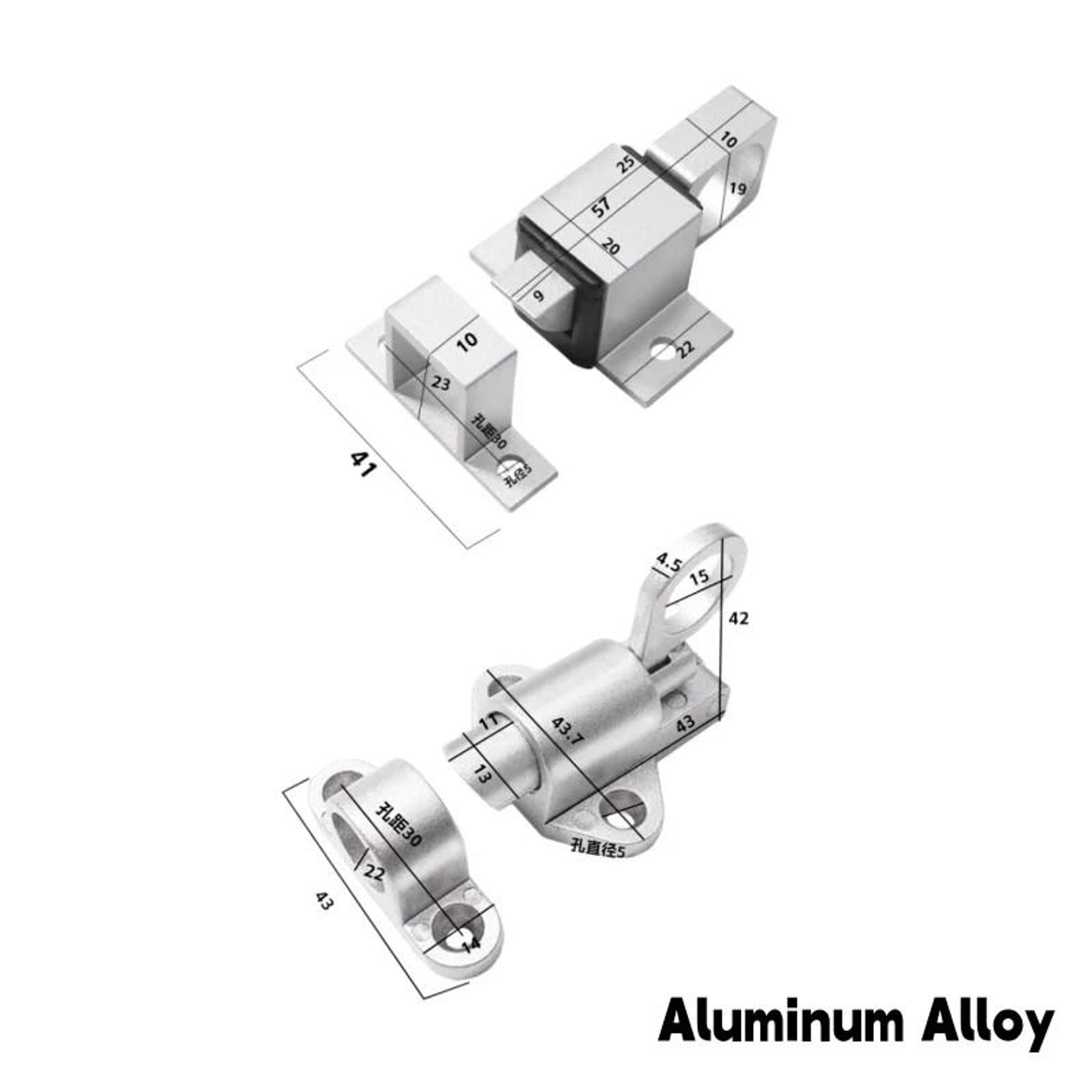 Automatic Aluminum Alloy Spring Latch  SelfClosing PullRing Barrel Bolt For Doors Gates  Windows 4
