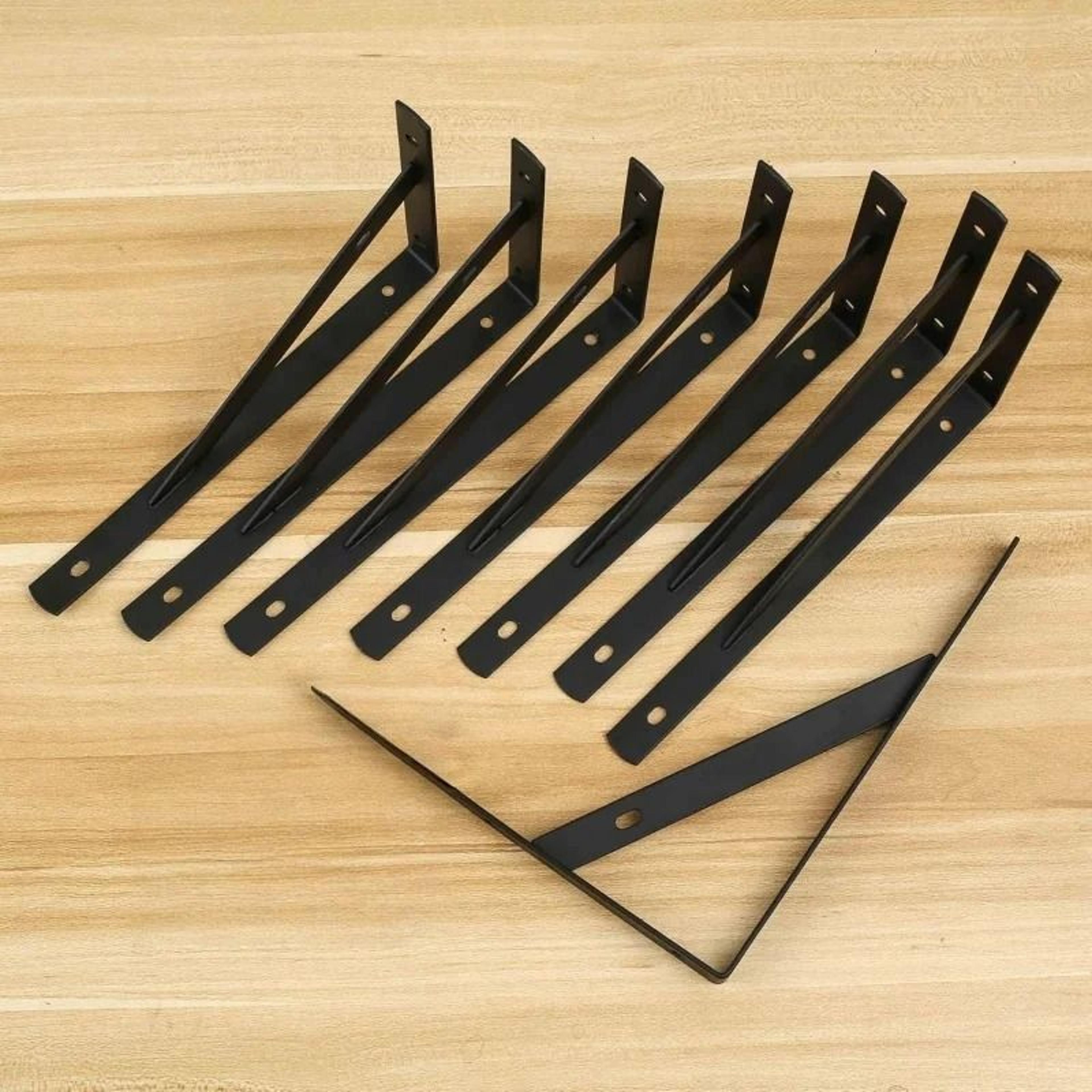 HeavyDuty Steel Floating Shelf Brackets  LShaped WallMount Tripod Angle Support Brackets 1