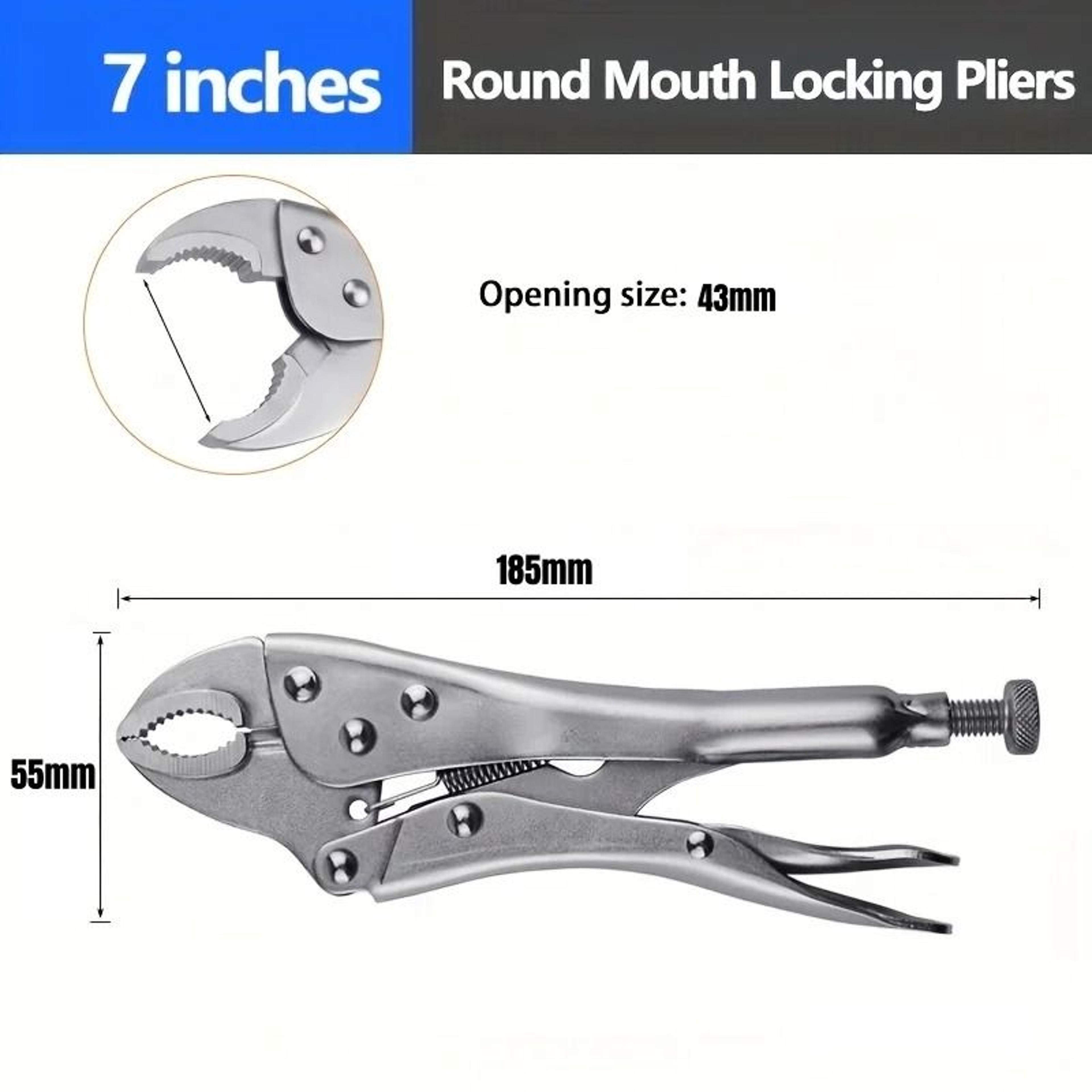 Curved Jaw HeavyDuty Locking Pliers  Industrial CType Pressure Clamp  Circular Mouth Force Wrench 8
