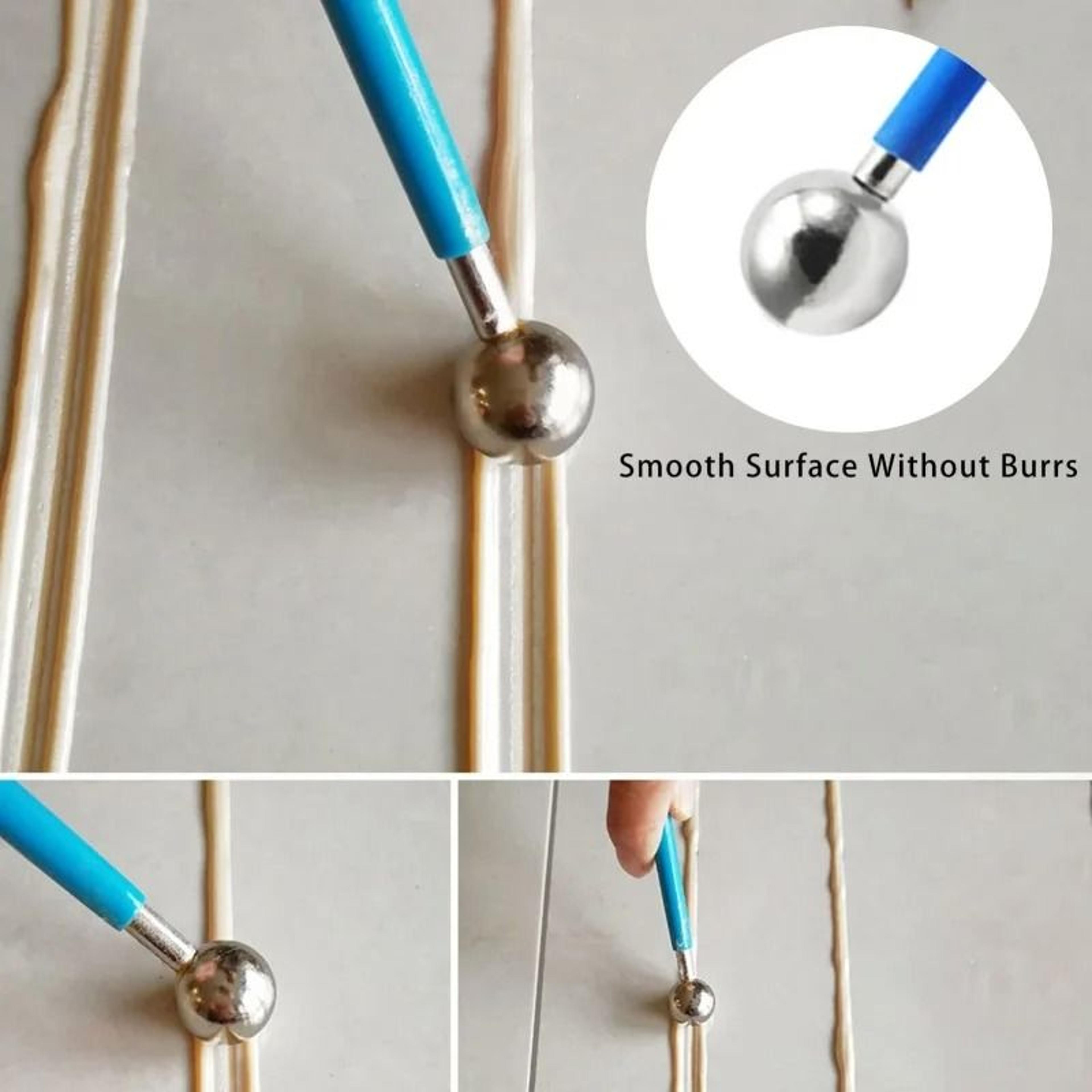 4Piece DoubleEnded Ball Stylus Dotting Tool Set  Stainless Steel Clay Sculpting  Tile Grout Pressur 5