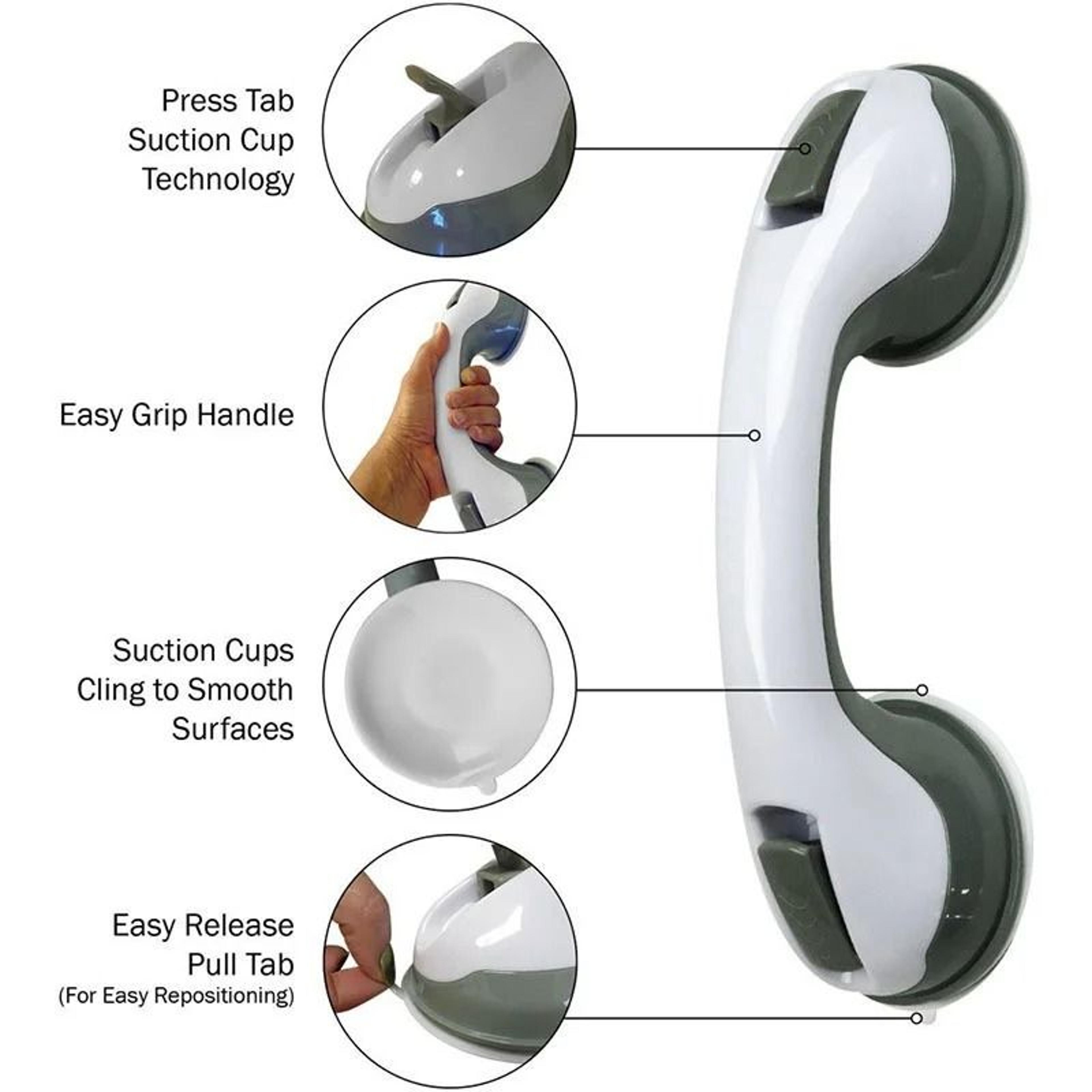 2Pack Vacuum Suction Cup Shower Grab Bars  NonSlip Bathroom Safety Support Handle Rail 3