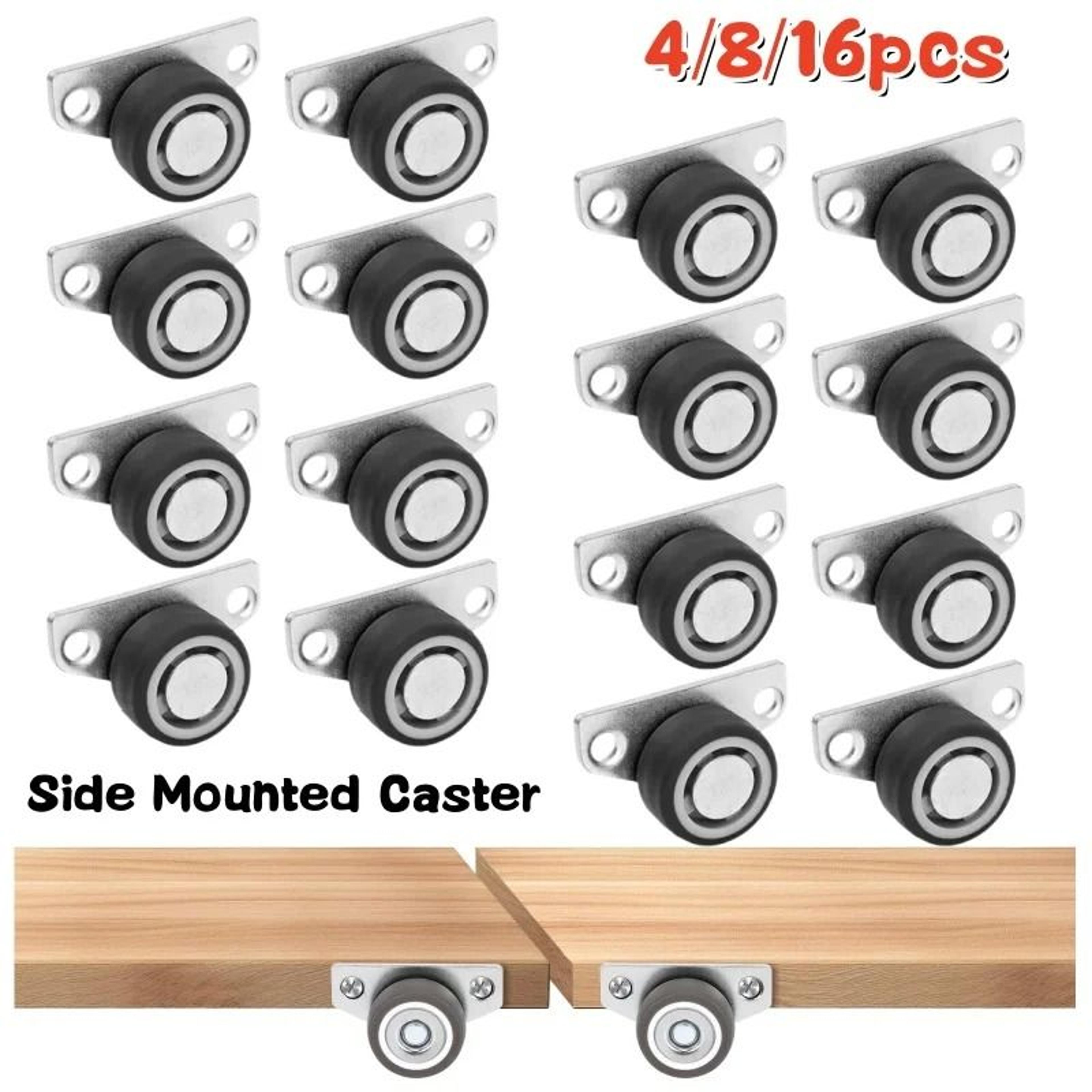side-mount silent mini caster wheels – 1.25-inch tpe rubber low-profile furniture pulley rollers