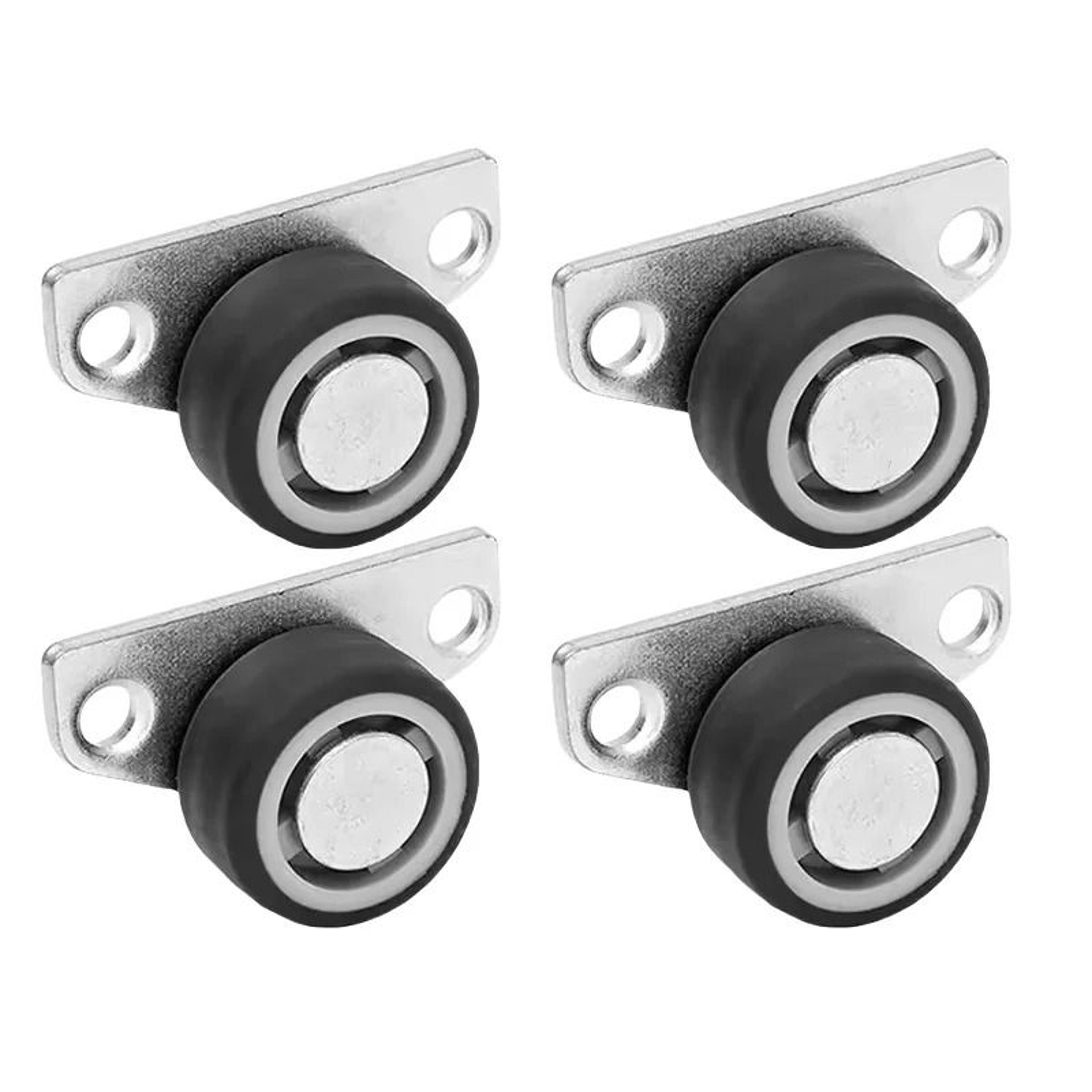 SideMount Silent Mini Caster Wheels  125Inch TPE Rubber LowProfile Furniture Pulley Rollers 6