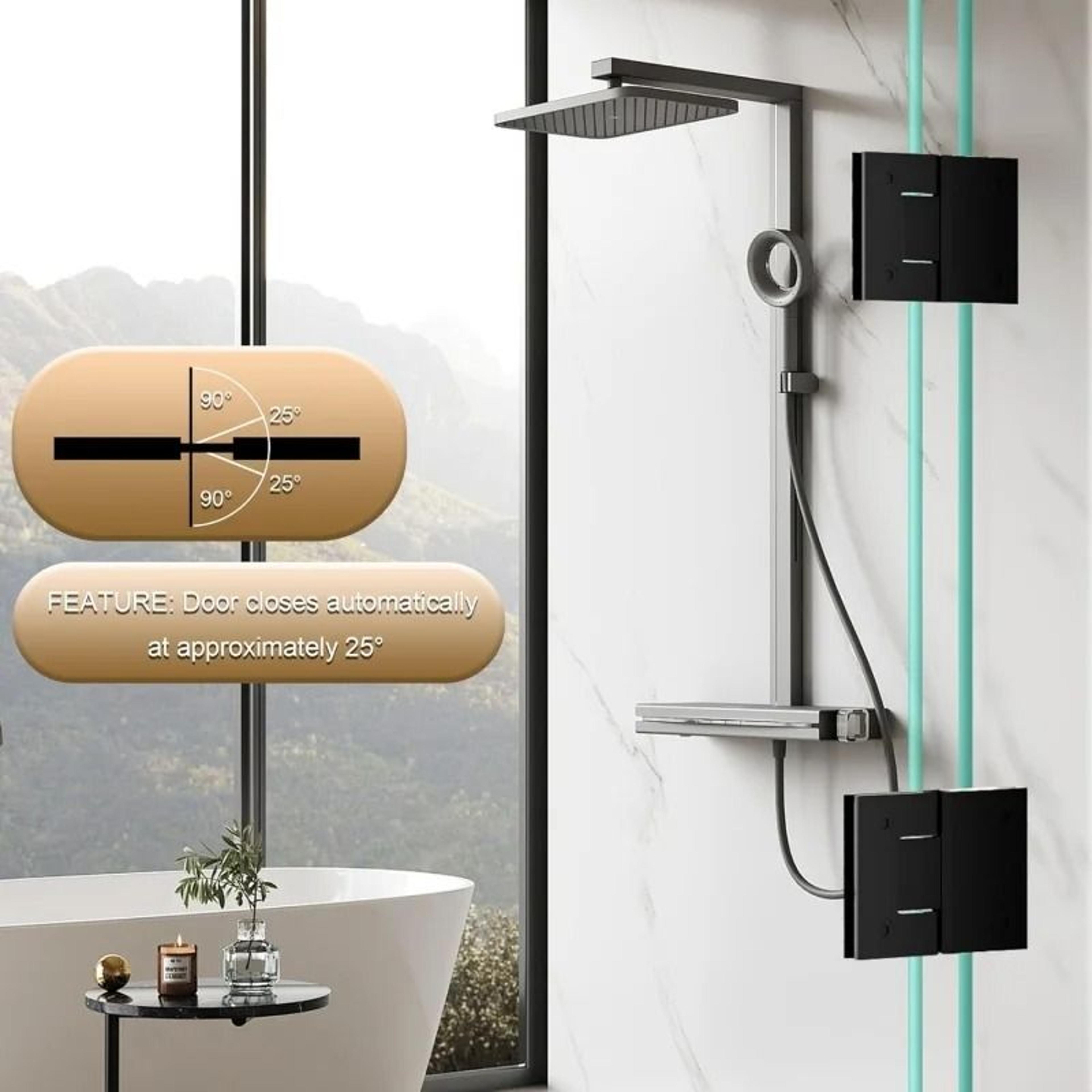 HeavyDuty Stainless Steel Glass Hinges  90180 Bathroom Shower Door Bracket Support Clamp 5
