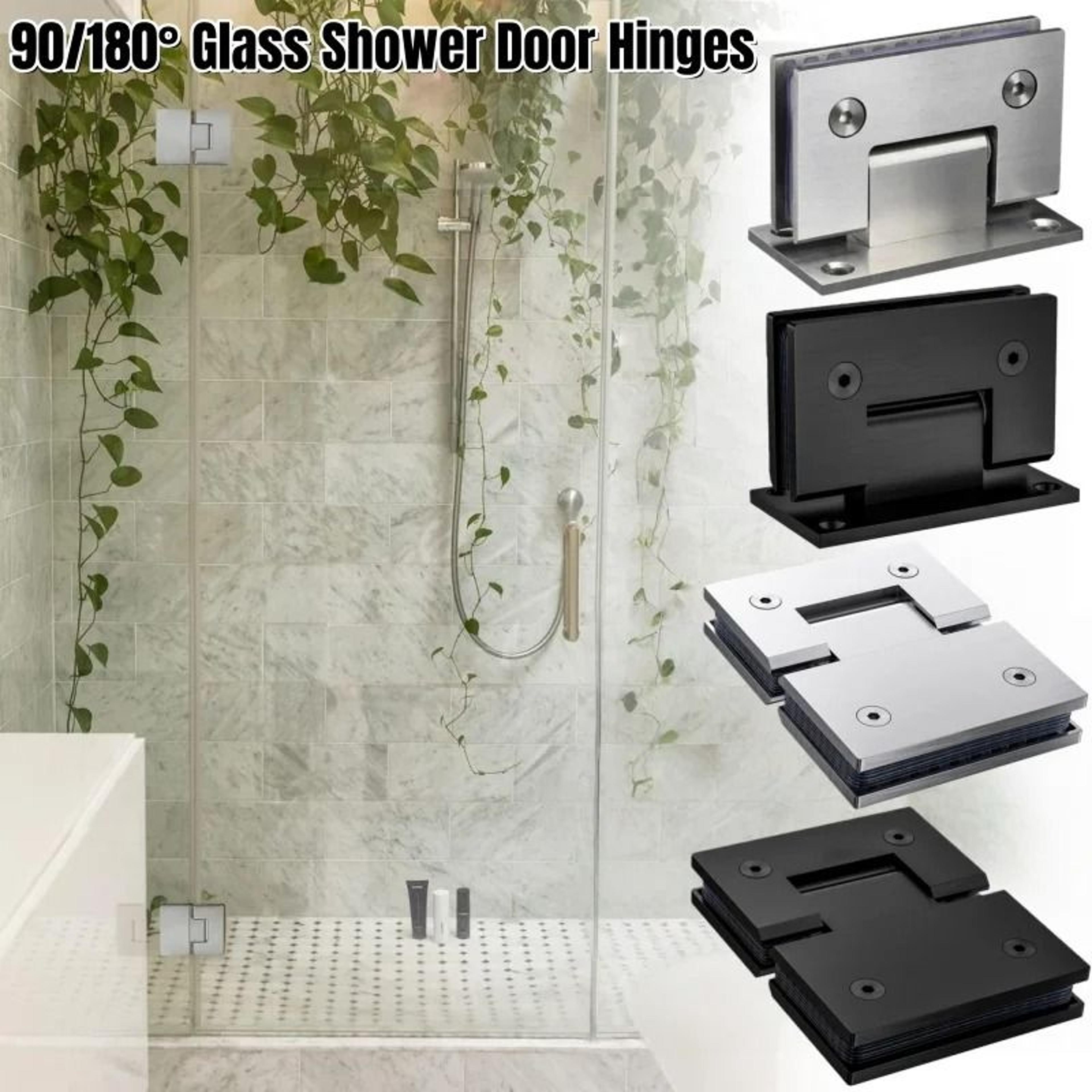 heavy-duty stainless steel glass hinges – 90°/180° bathroom shower door bracket support clamp
