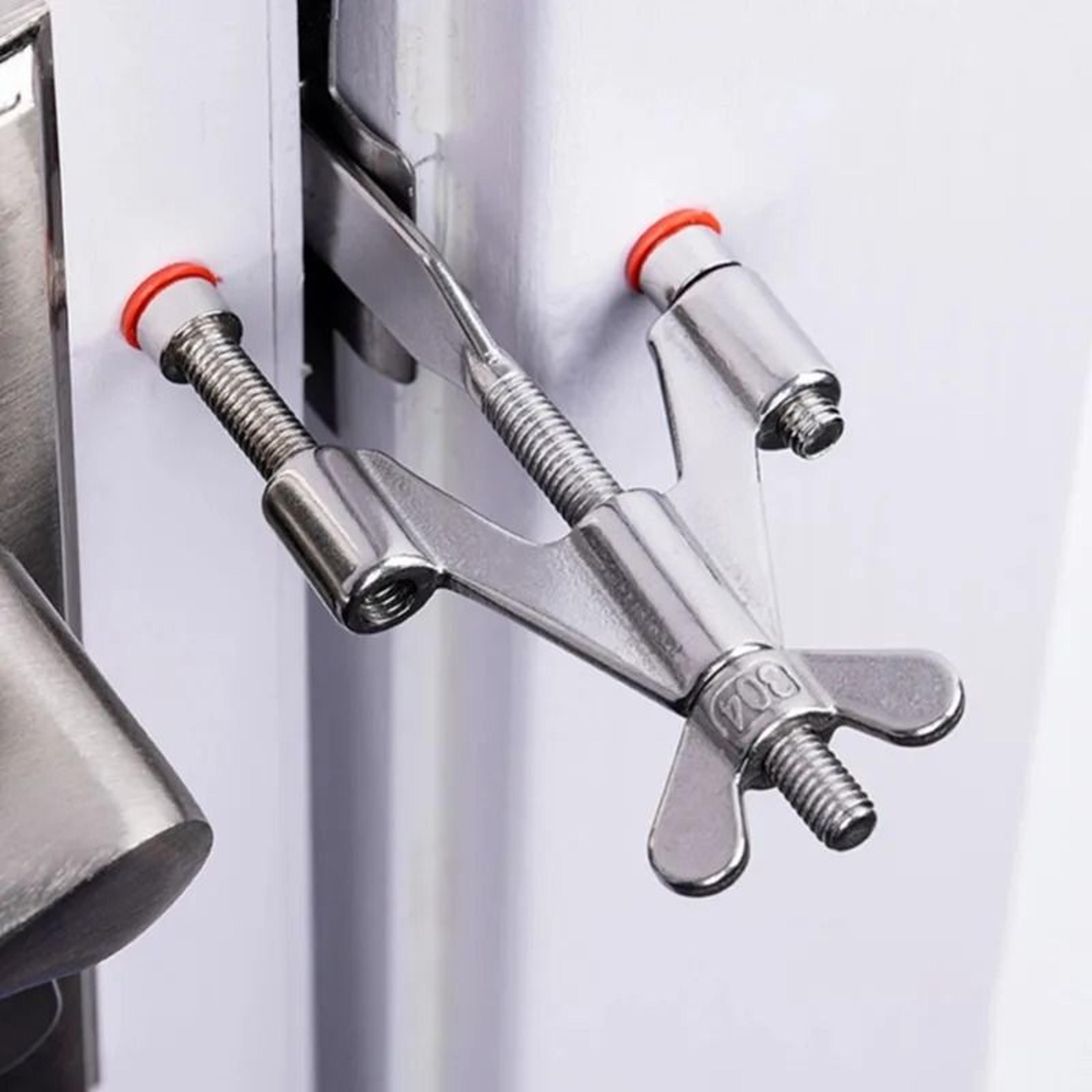DualNut Adjustable Stainless Steel Portable Door Lock  AntiTheft Security Travel Stopper  Hotel Pri 2