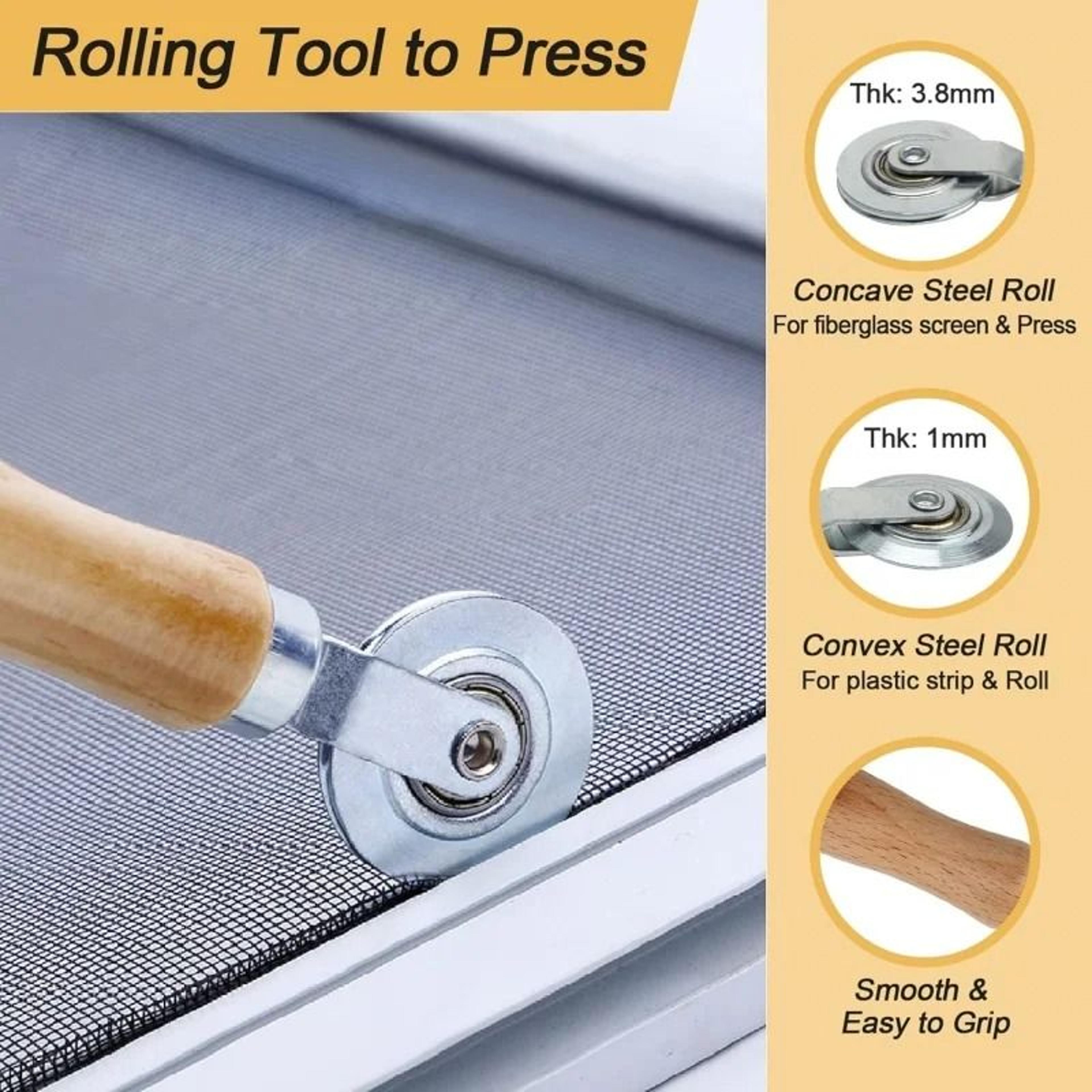 DualWheel Screen Rolling Tool  Convex  Concave Spline Roller With Steel Bearings For Window  Door R 2