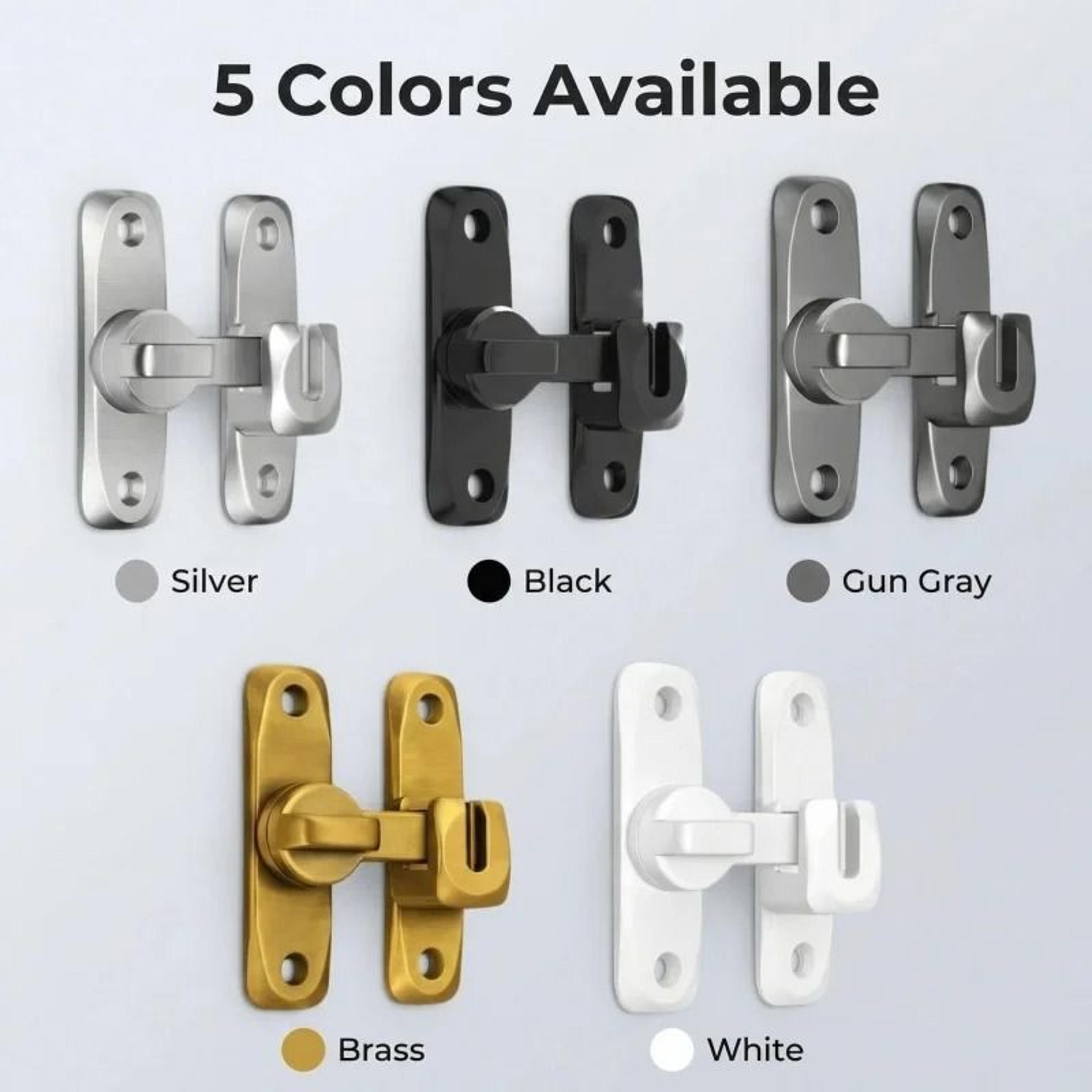 90180 Degree DualAngle Hasp Latch Lock  HeavyDuty AntiTheft Sliding Barn Door  Cabinet Bolt Latch 4