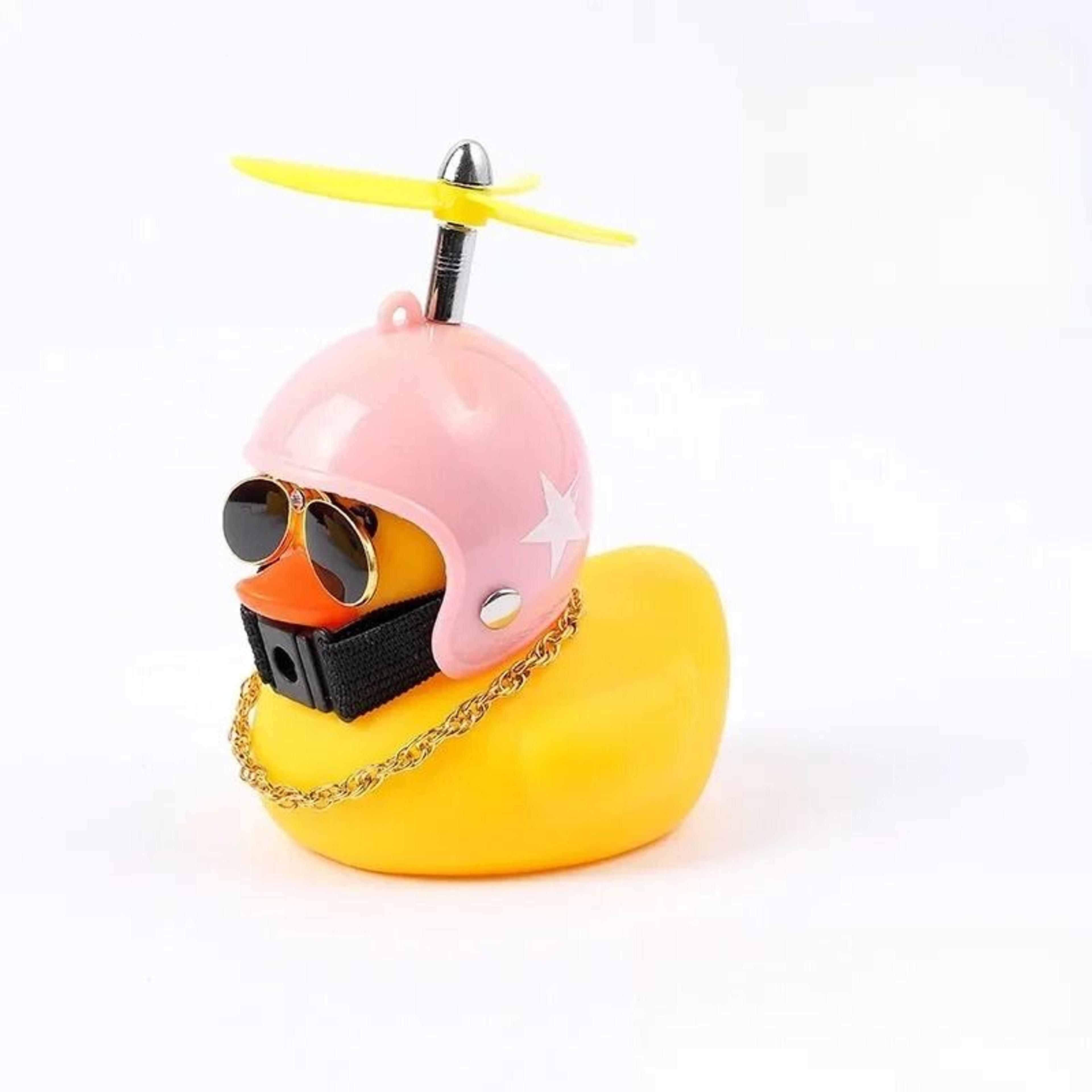 MultiStyle Cute Rubber Duck Car Dashboard Ornament  Yellow Duck With Propeller Helmet  Bike Gadget  10