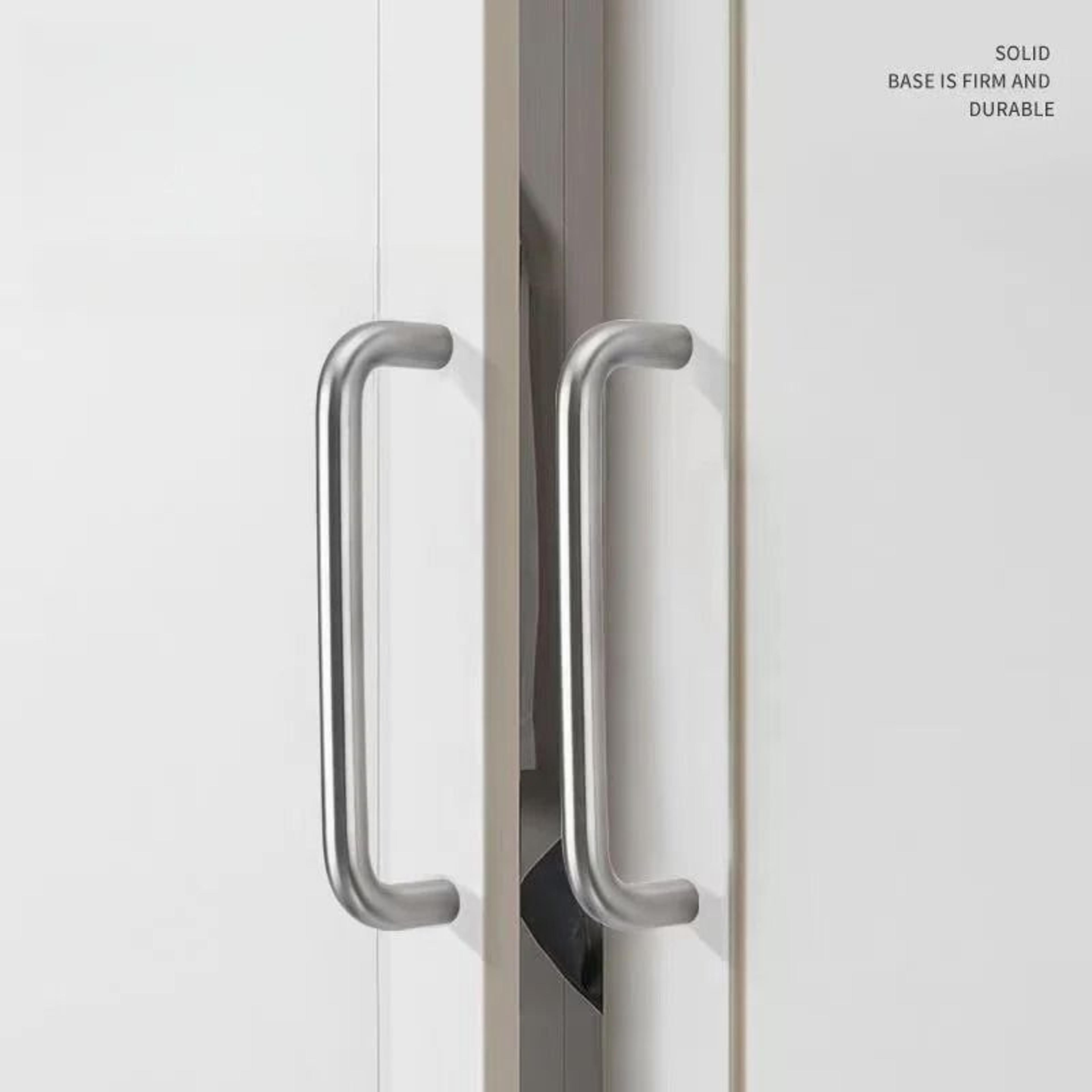Solid Stainless Steel UType Cabinet Handles  Silver Wardrobe  Drawer Pull Knobs 64mm320mm 1