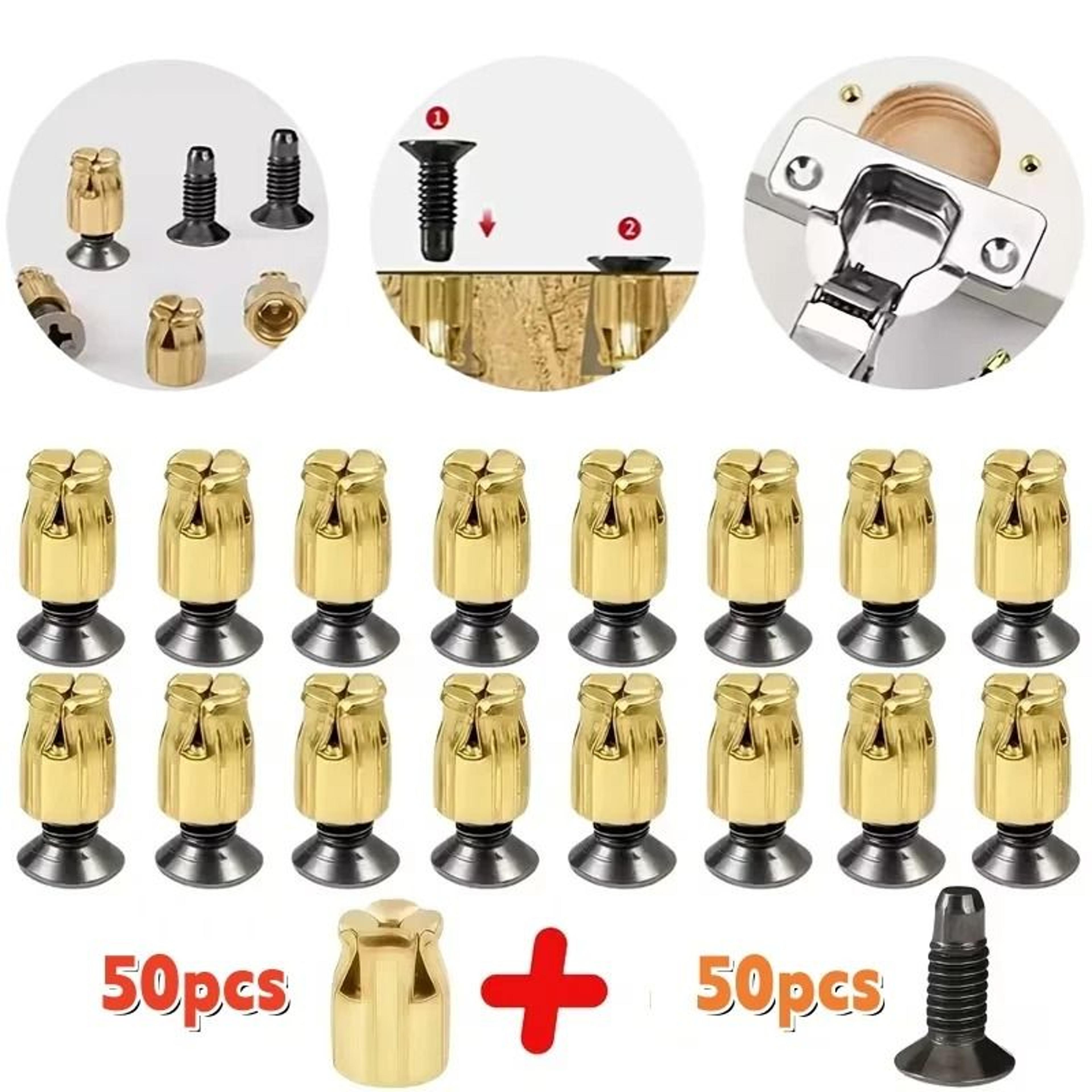 hinge repair inserts kit – reusable pre-embedded fastener inserts for cabinet & furniture door repair