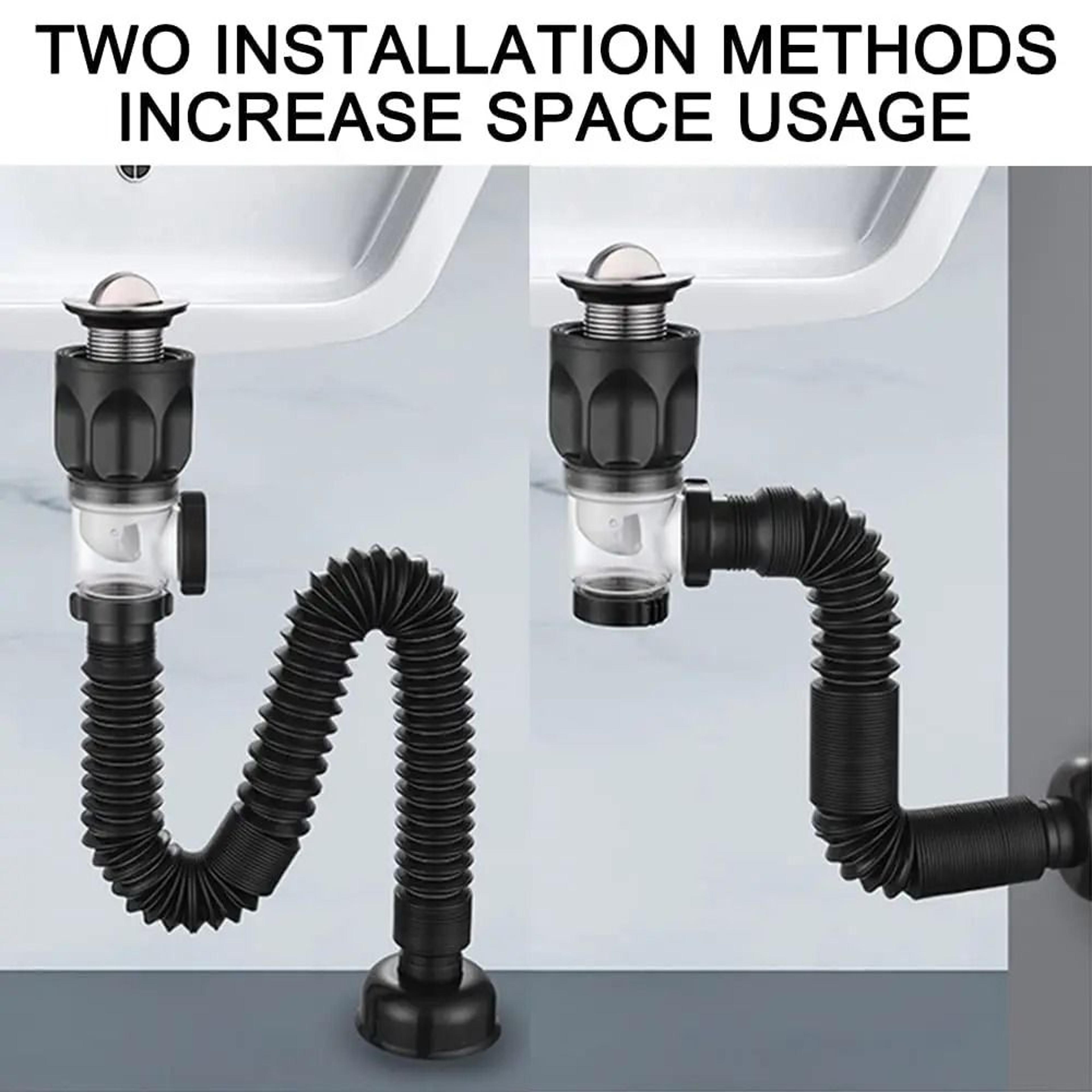 Universal FlipTop Kitchen Sink Drain  Retractable Deodorizing Downspout  Flexible AntiClogging Filt 1