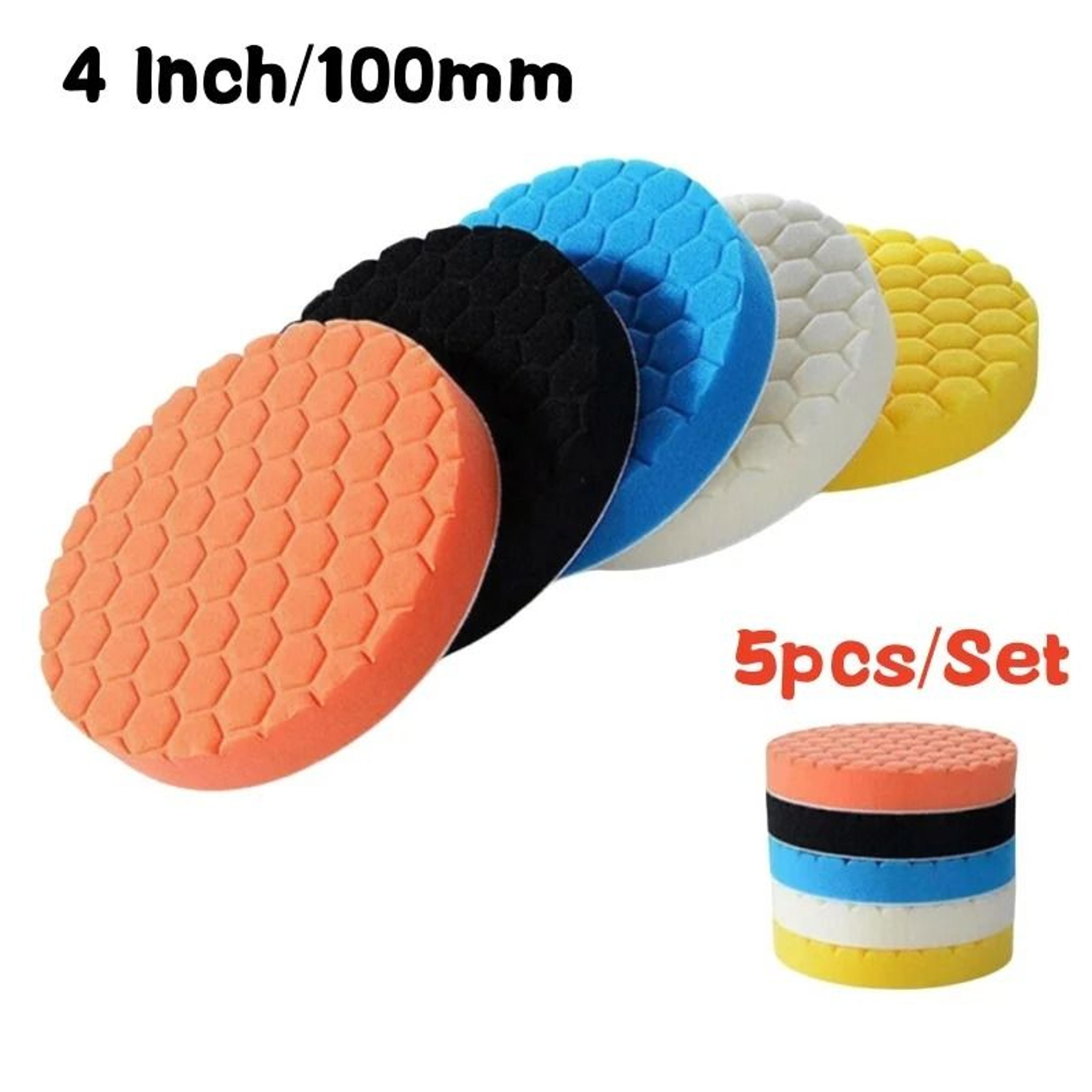 5Piece Car Polishing  Buffing Pad Kit  34567 Inch SelfAdhesive Sponge Waxing Pads For Auto Care 10