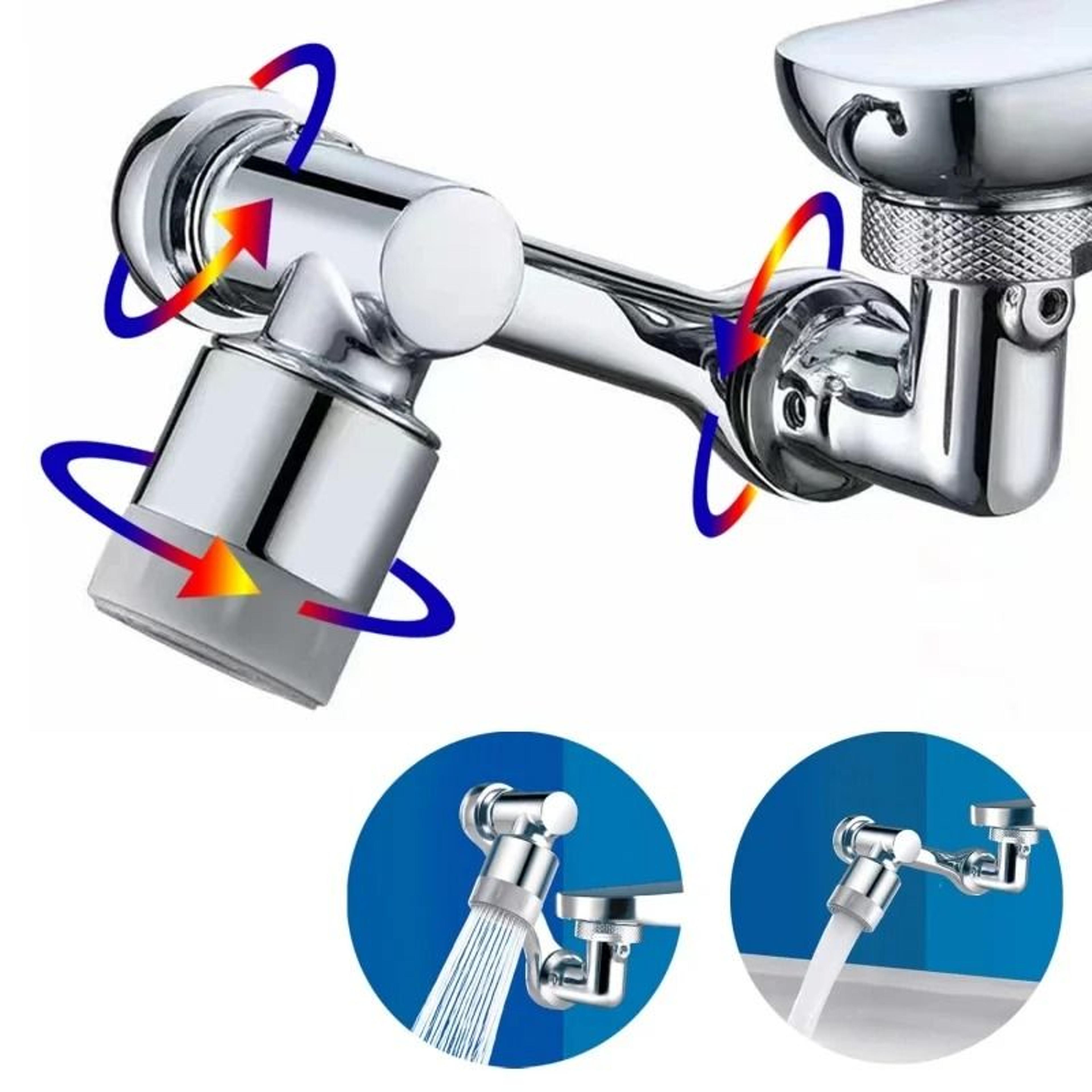1080° rotating stainless steel robotic arm faucet extender – dual-mode swivel faucet aerator nozzle