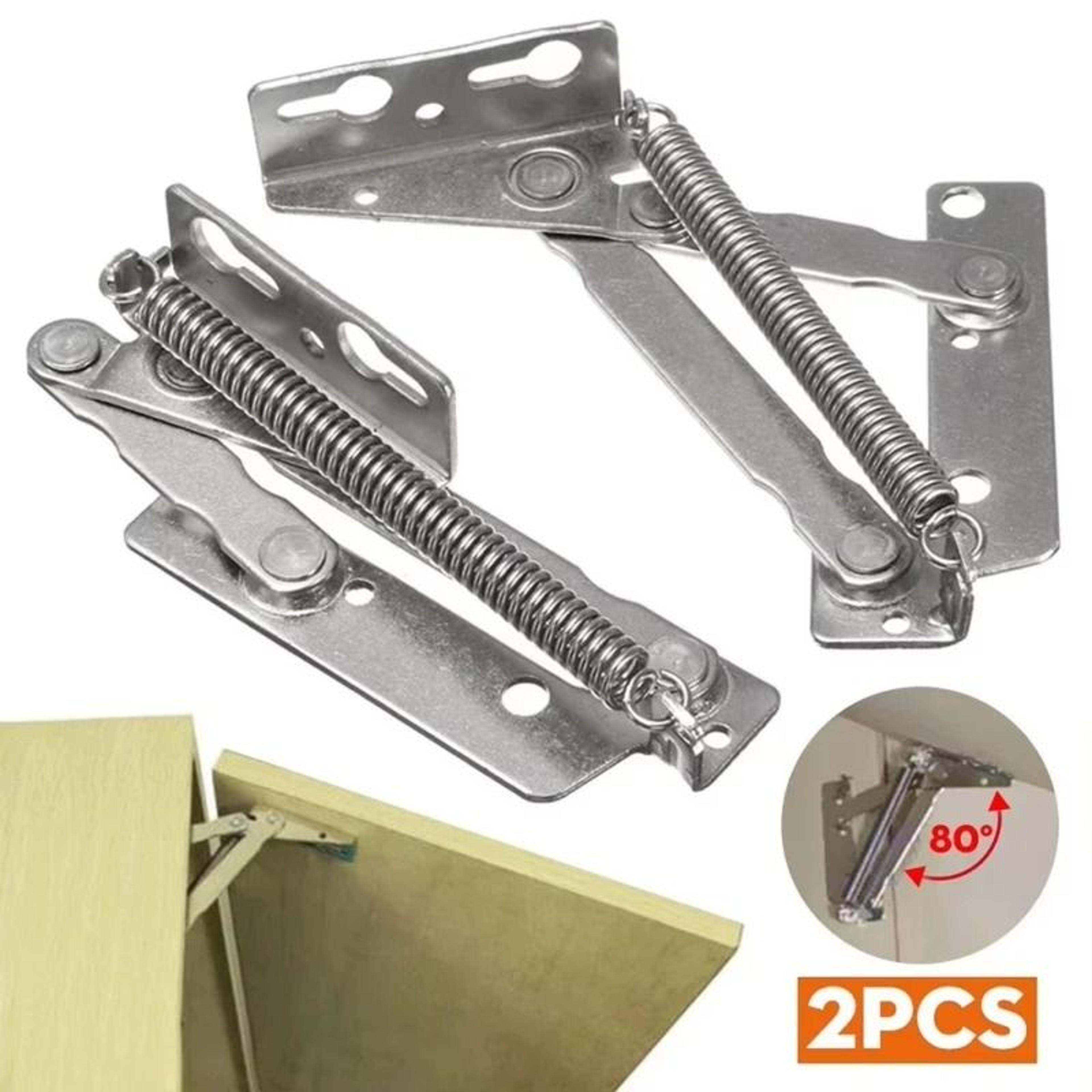 2Piece 80Degree Spring Hinges Set  Cabinet Door Foldable Lifting Brackets  Sofa Sprung Lifters 5