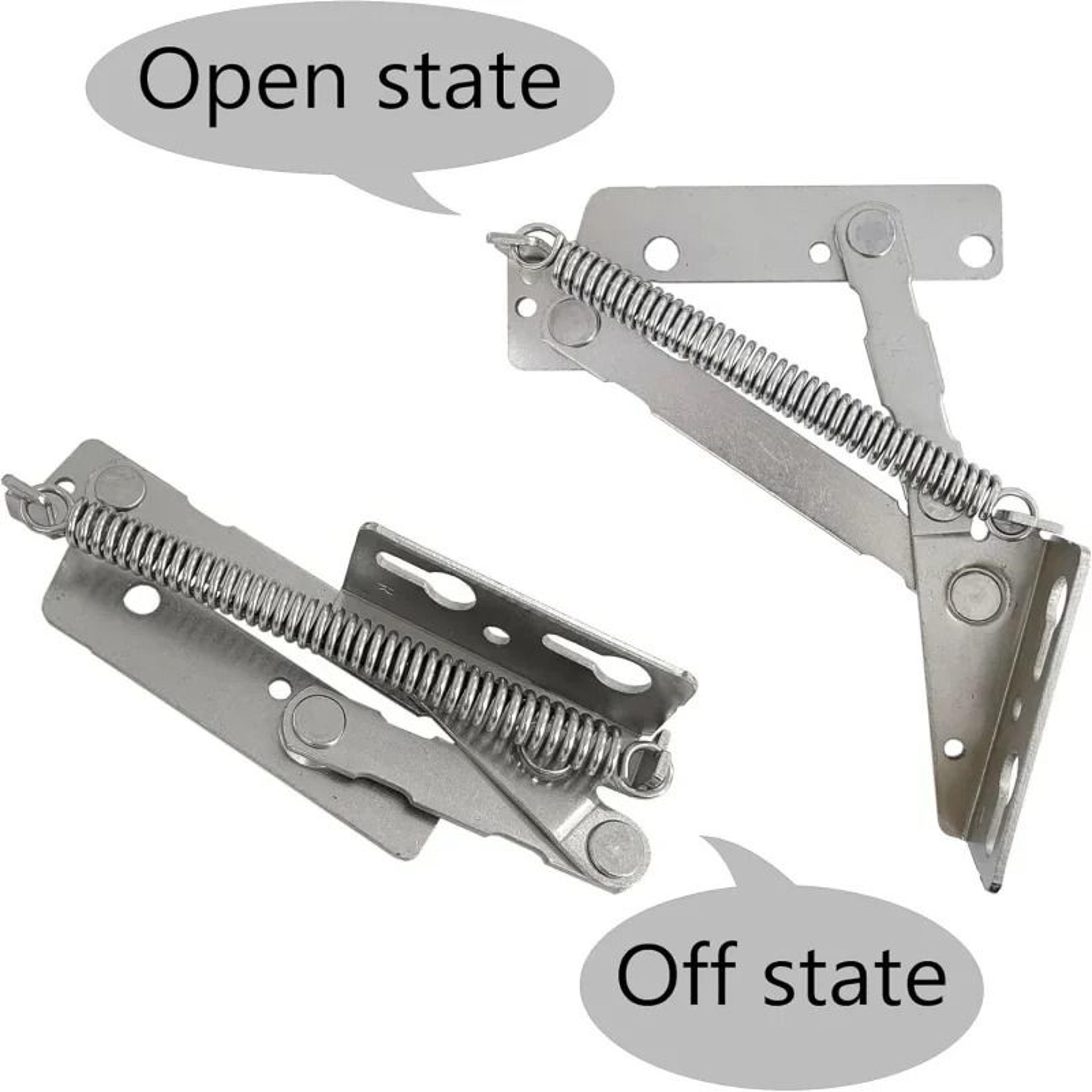 2Piece 80Degree Spring Hinges Set  Cabinet Door Foldable Lifting Brackets  Sofa Sprung Lifters 2