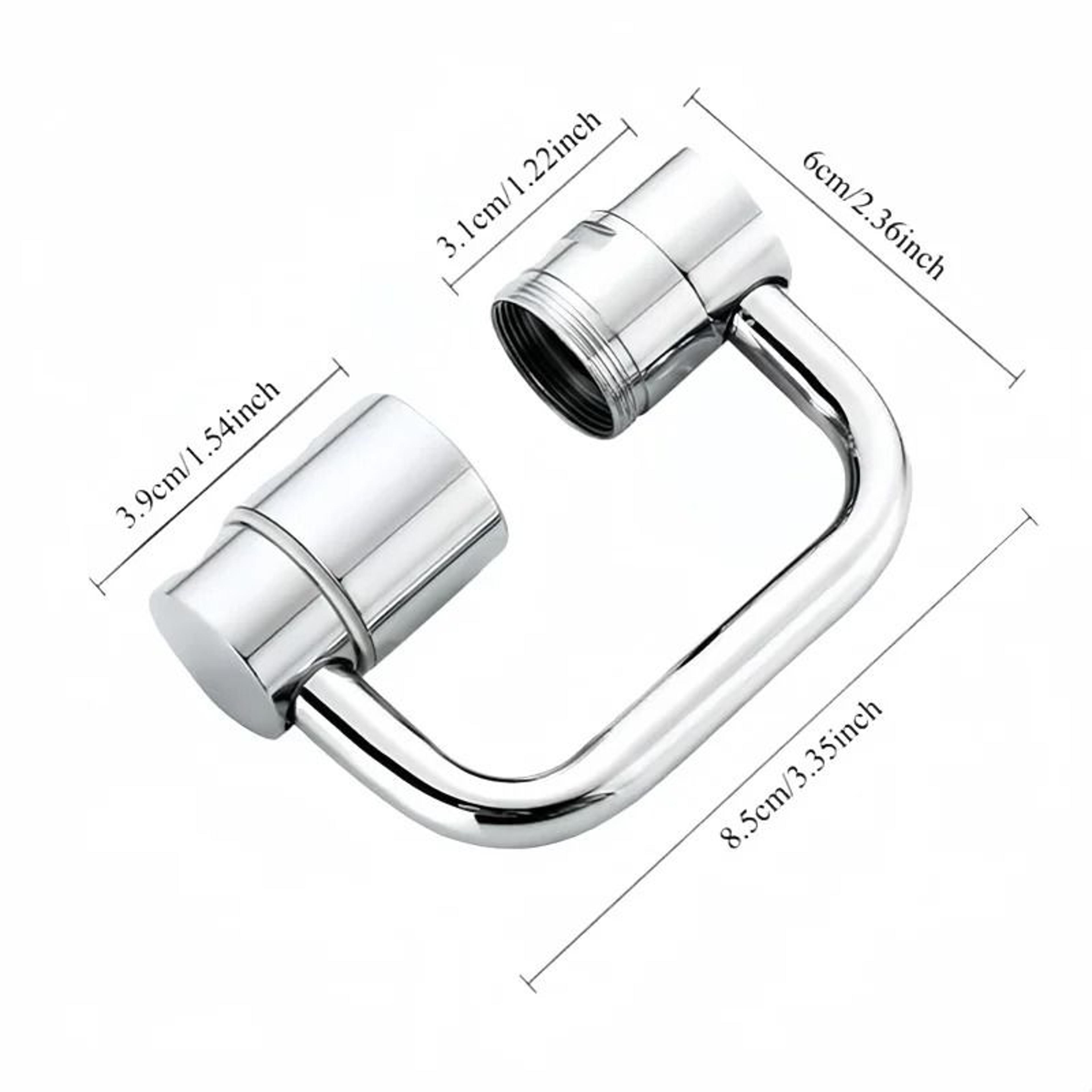 1080 Swivel UShaped Alloy Faucet Extender  DualMode Splash Filter  Water Spray Attachment 4