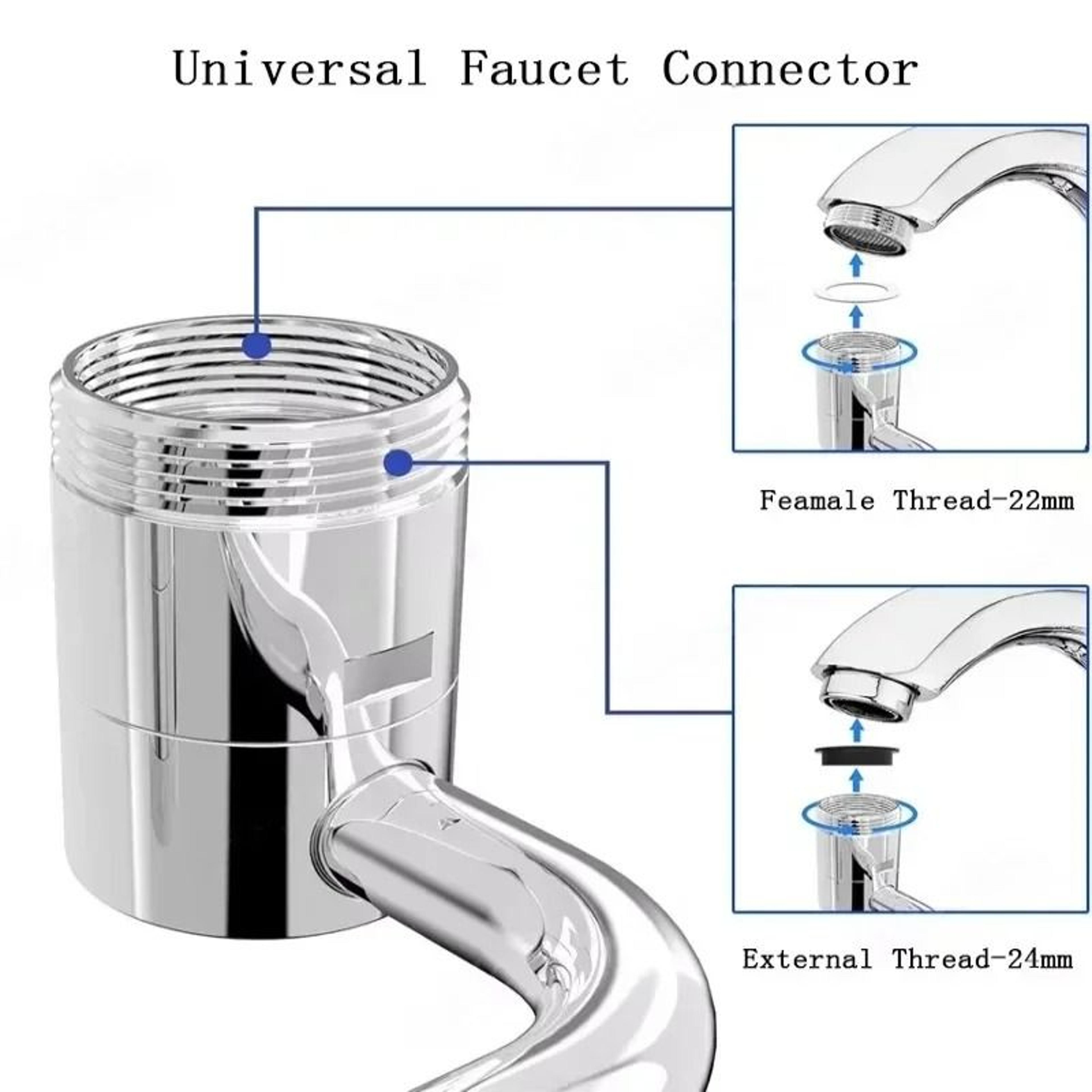 1080 Swivel UShaped Alloy Faucet Extender  DualMode Splash Filter  Water Spray Attachment 3