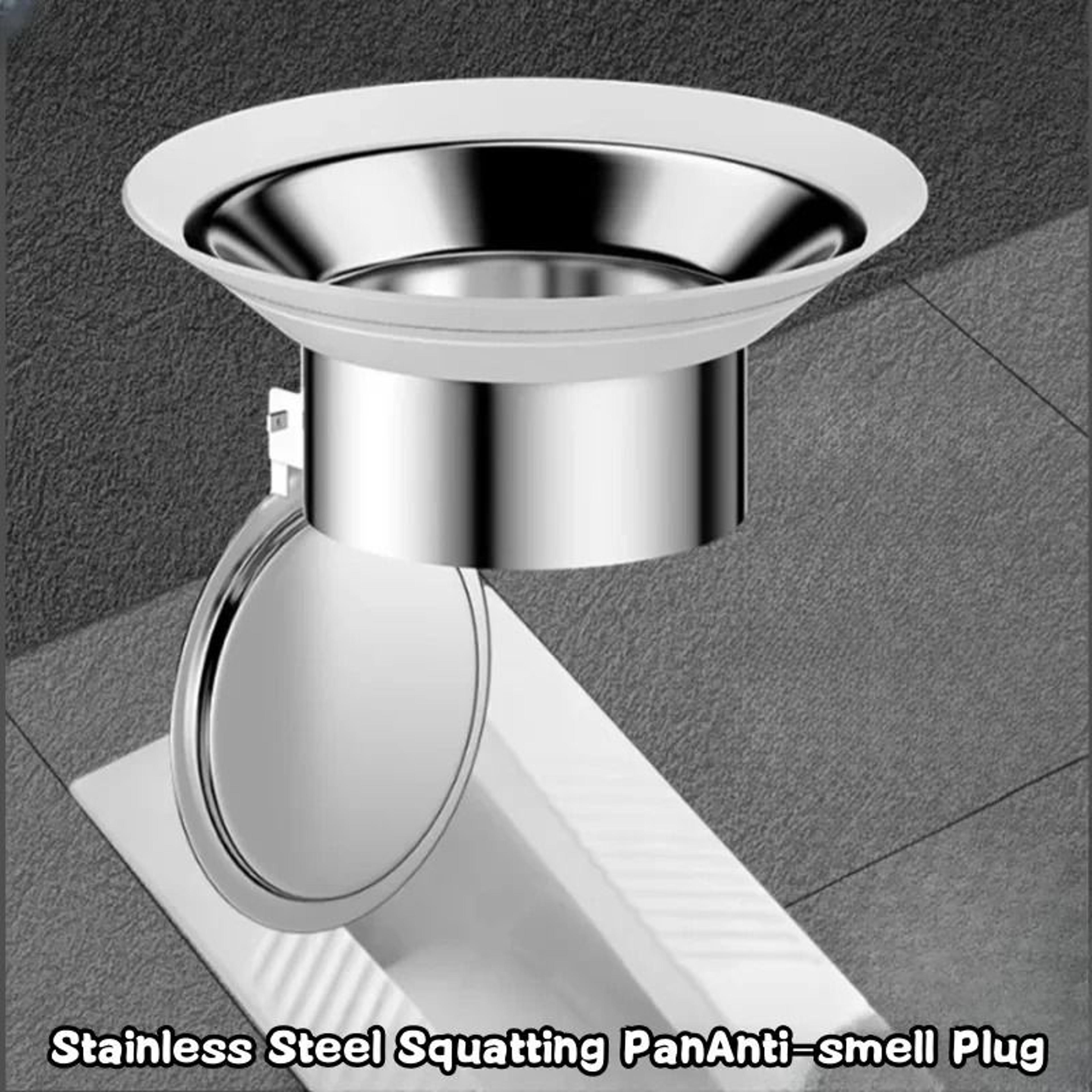 304 Stainless Steel Toilet Drain Odor Stopper  AntiSmell  AntiInsect Squatting Pan Plug 1