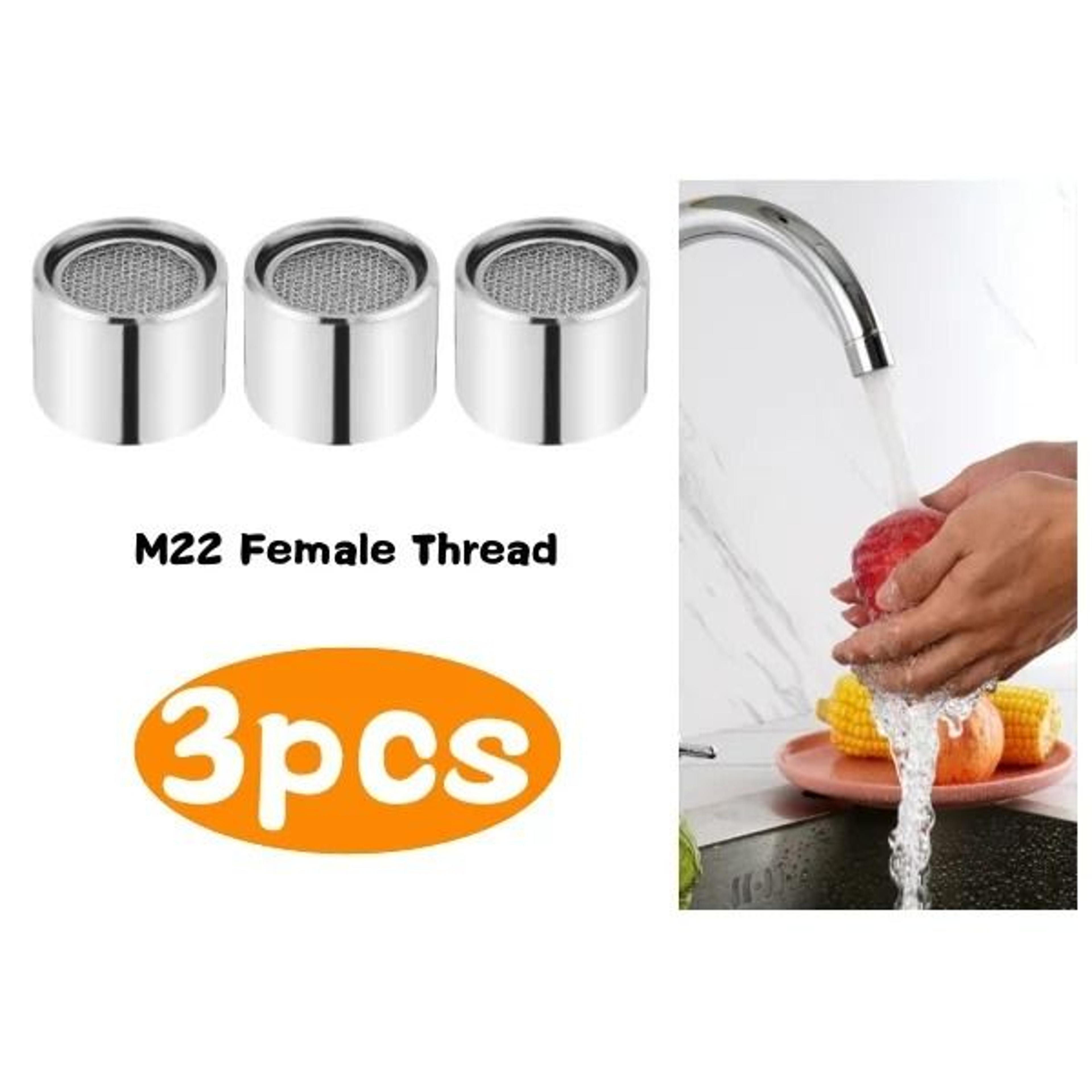 3Pack Brass WaterSaving Faucet Aerators  M22M24 Thread Replaceable Filter Nozzle Set 6