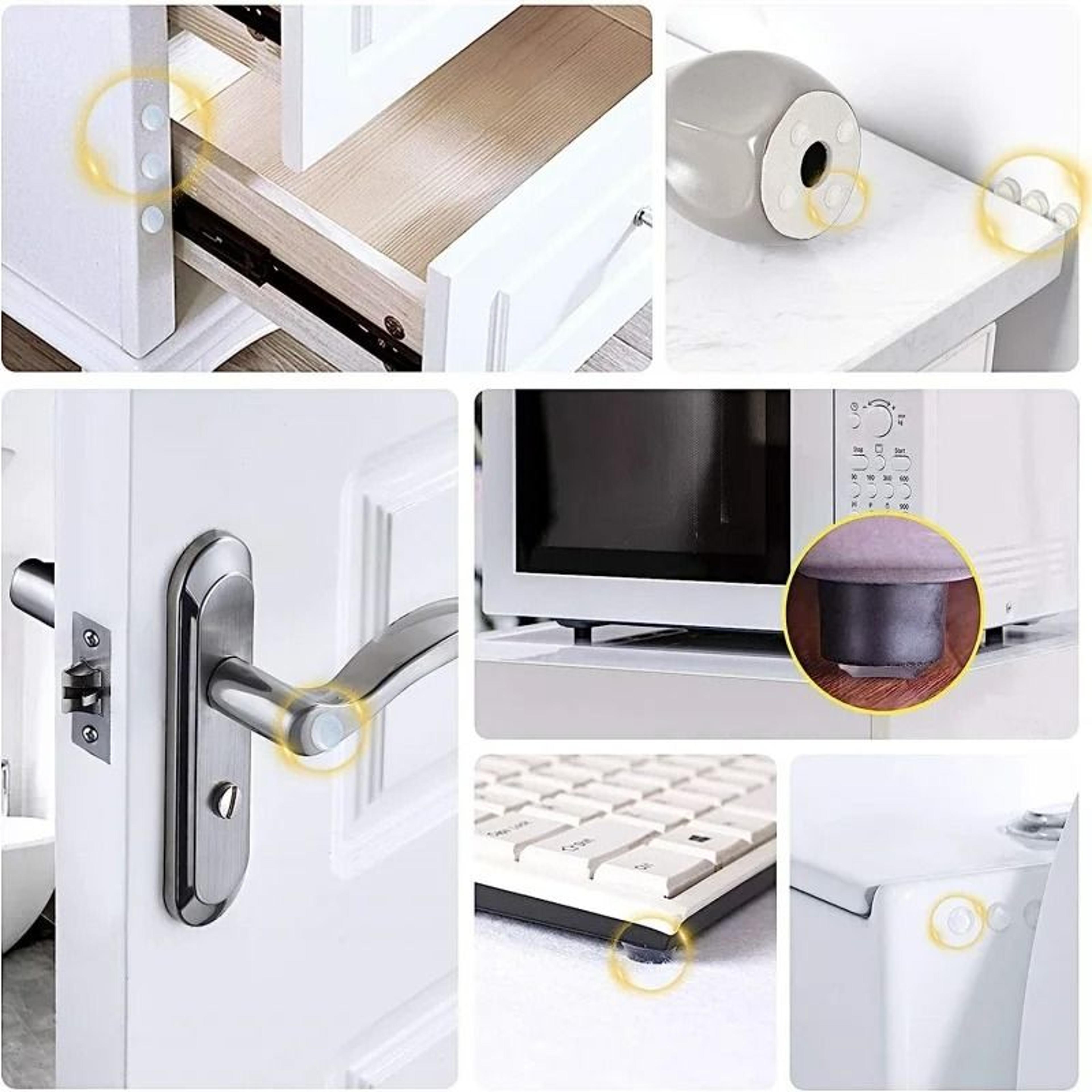 100Pack SelfAdhesive Transparent Rubber Door Stops  Silicone Furniture Buffer  Cabinet Bumper Pads 3