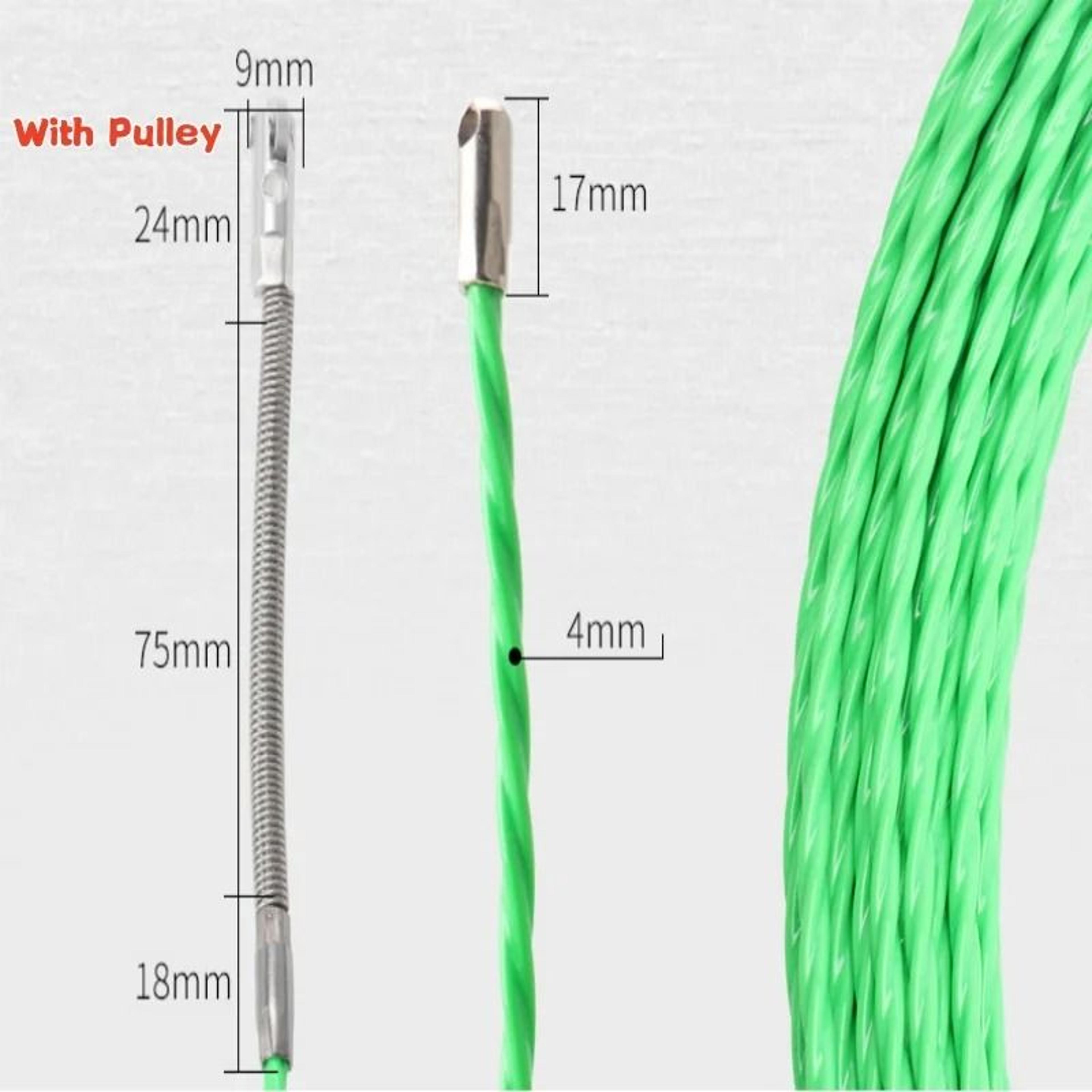 Universal Wire Threading Device 5m30m  HeavyDuty Spring Rope Fish Tape Wire Puller With Pulley 2