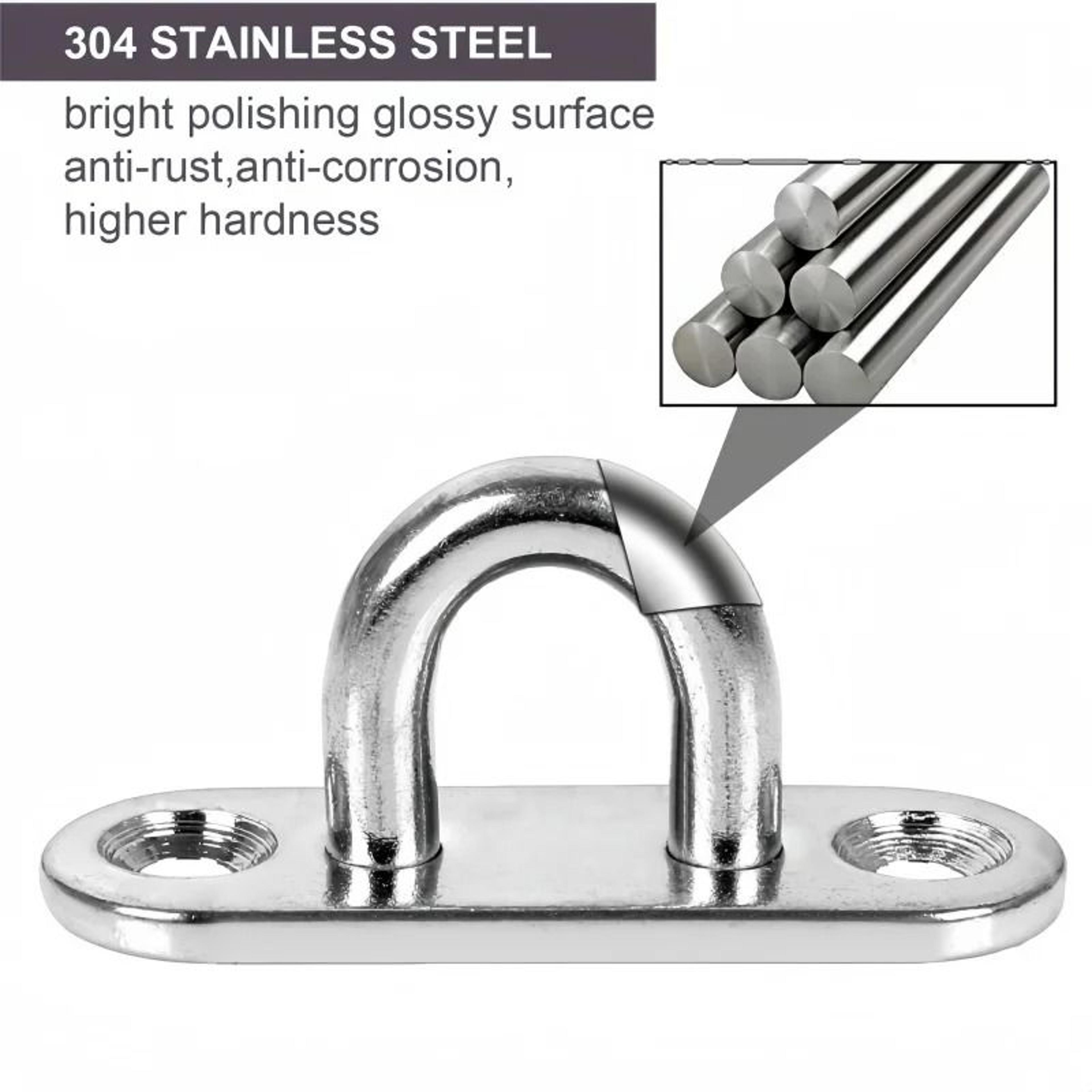 510Pack Stainless Steel M5 Pad Eye Plate UHooks  HeavyDuty Ceiling  Wall Anchor Loops 3
