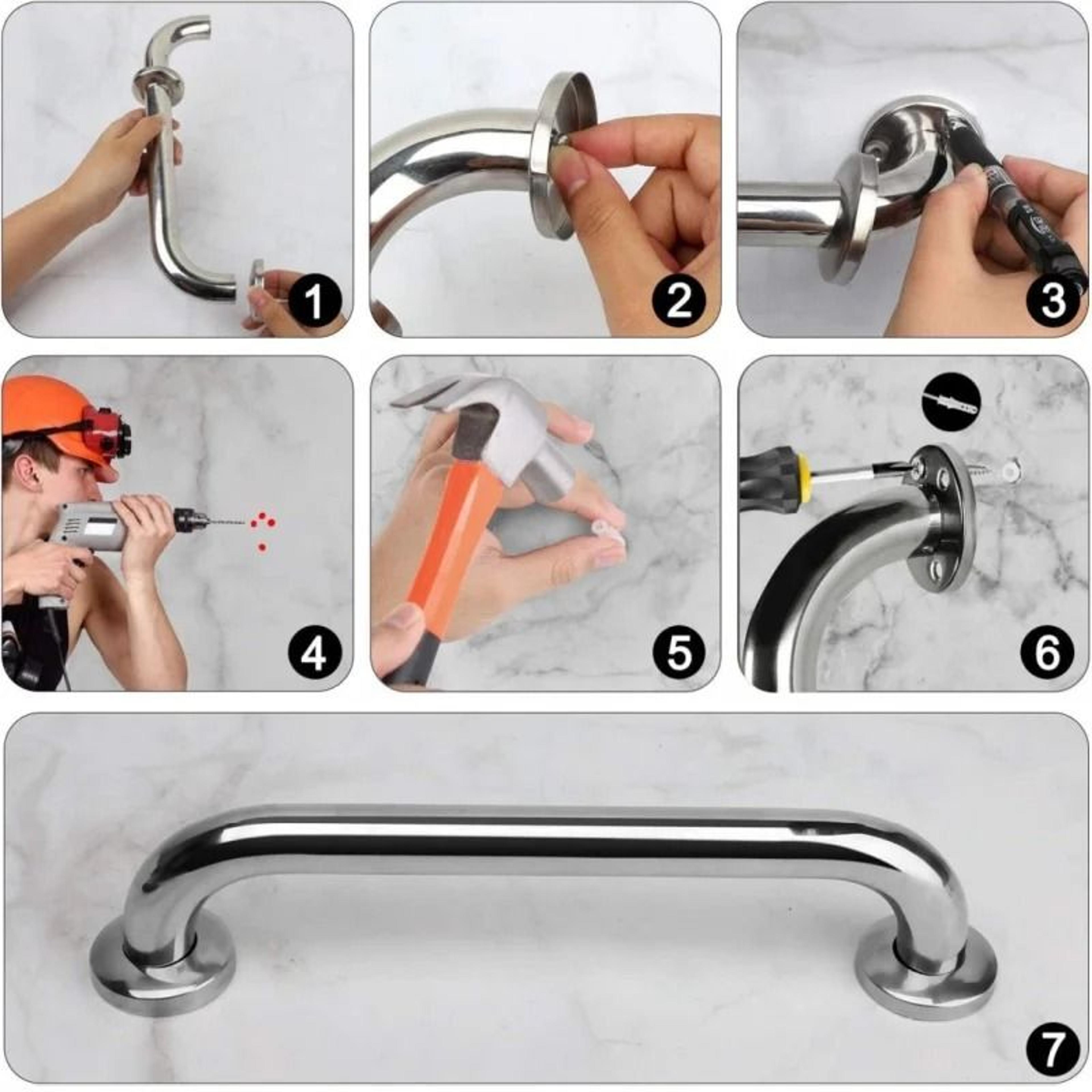 Stainless Steel Safety Grab Bar  Shower Handle  Bathroom Safety Grip  Towel Rail Handrail 5