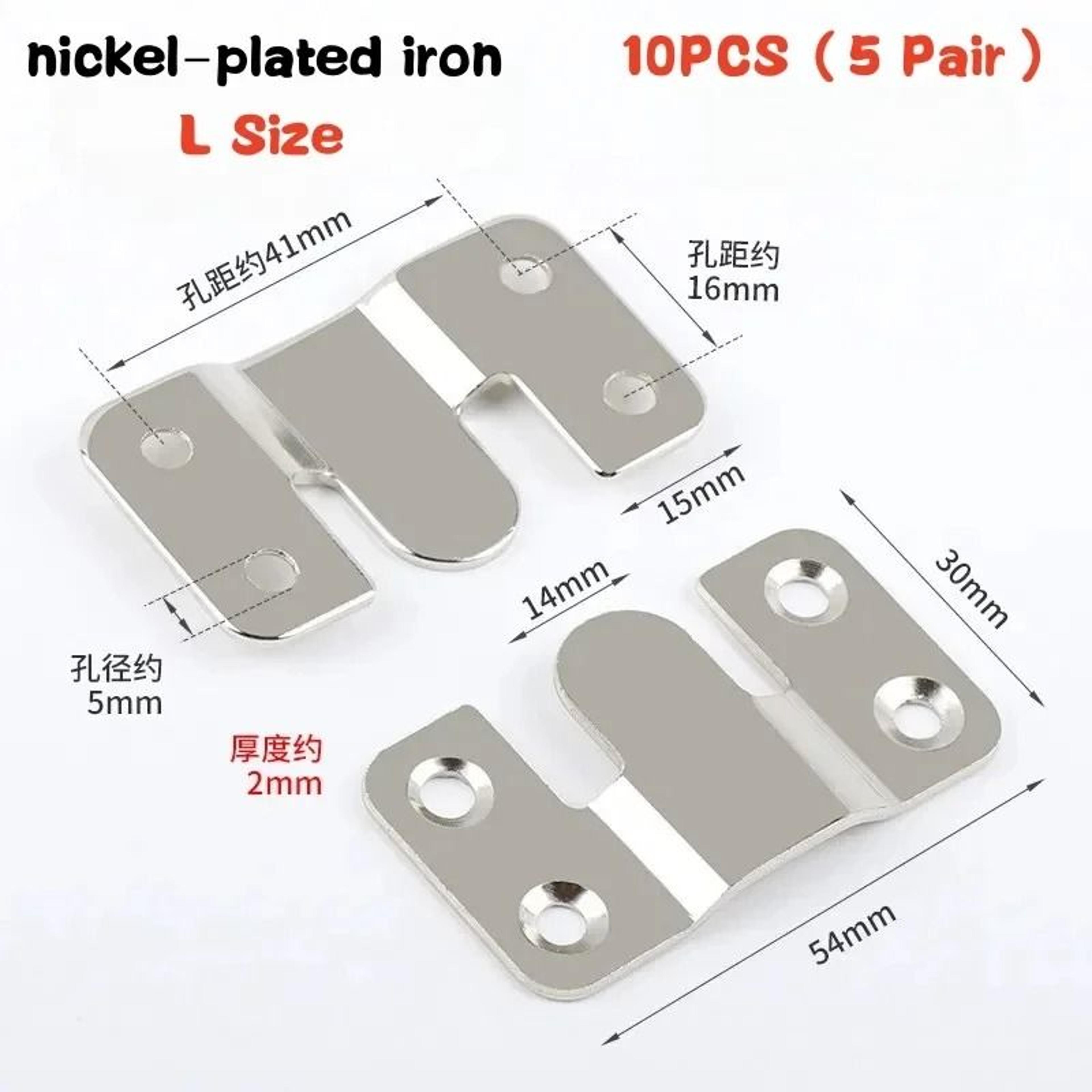10Piece Flush Mount Bracket Set  Interlocking Hanging Buckles  Wall Picture Frame Hangers 8