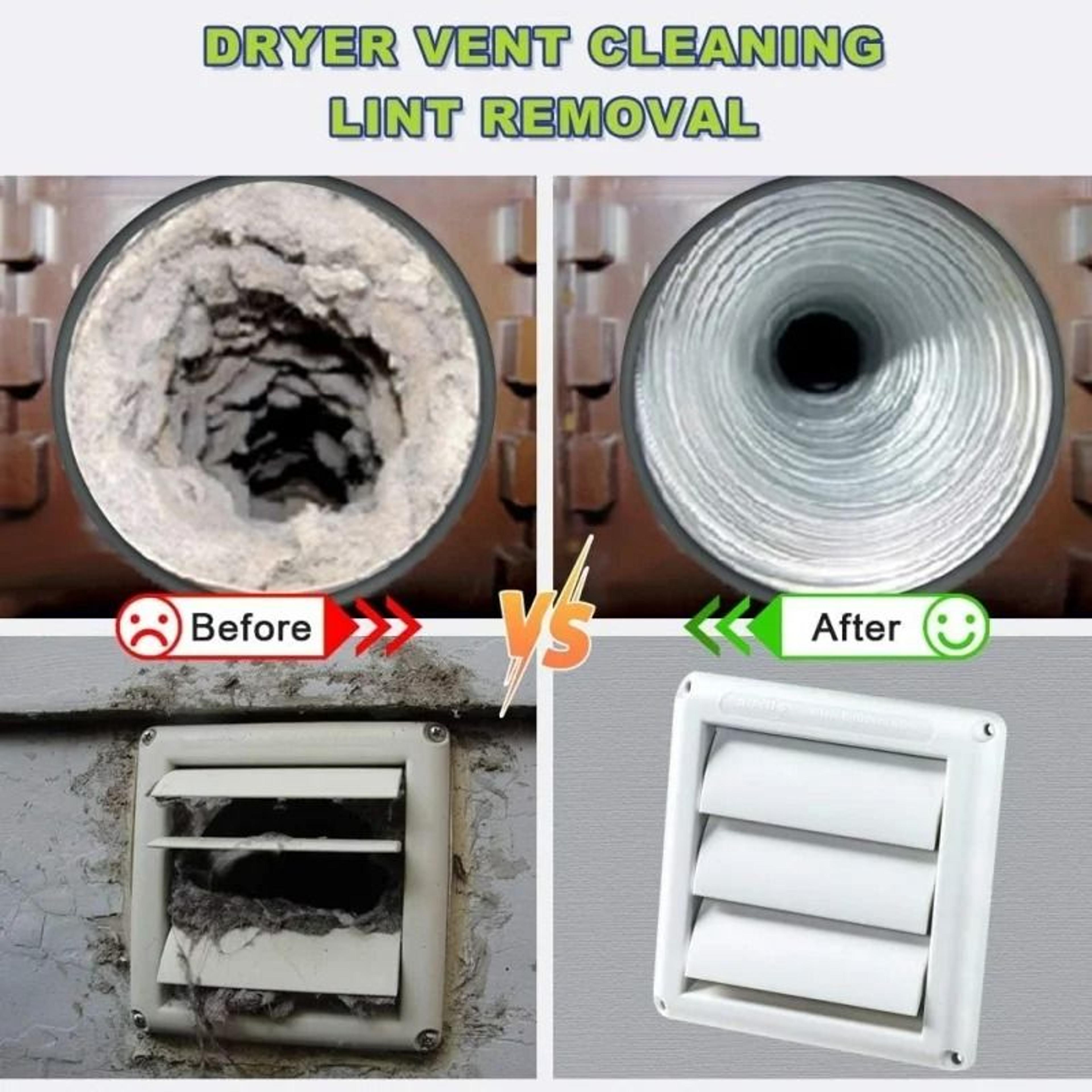 3Type Flexible Dryer Vent Cleaner Vacuum Attachment Kit  Deep Lint Remover Cleaning Hose Set 3