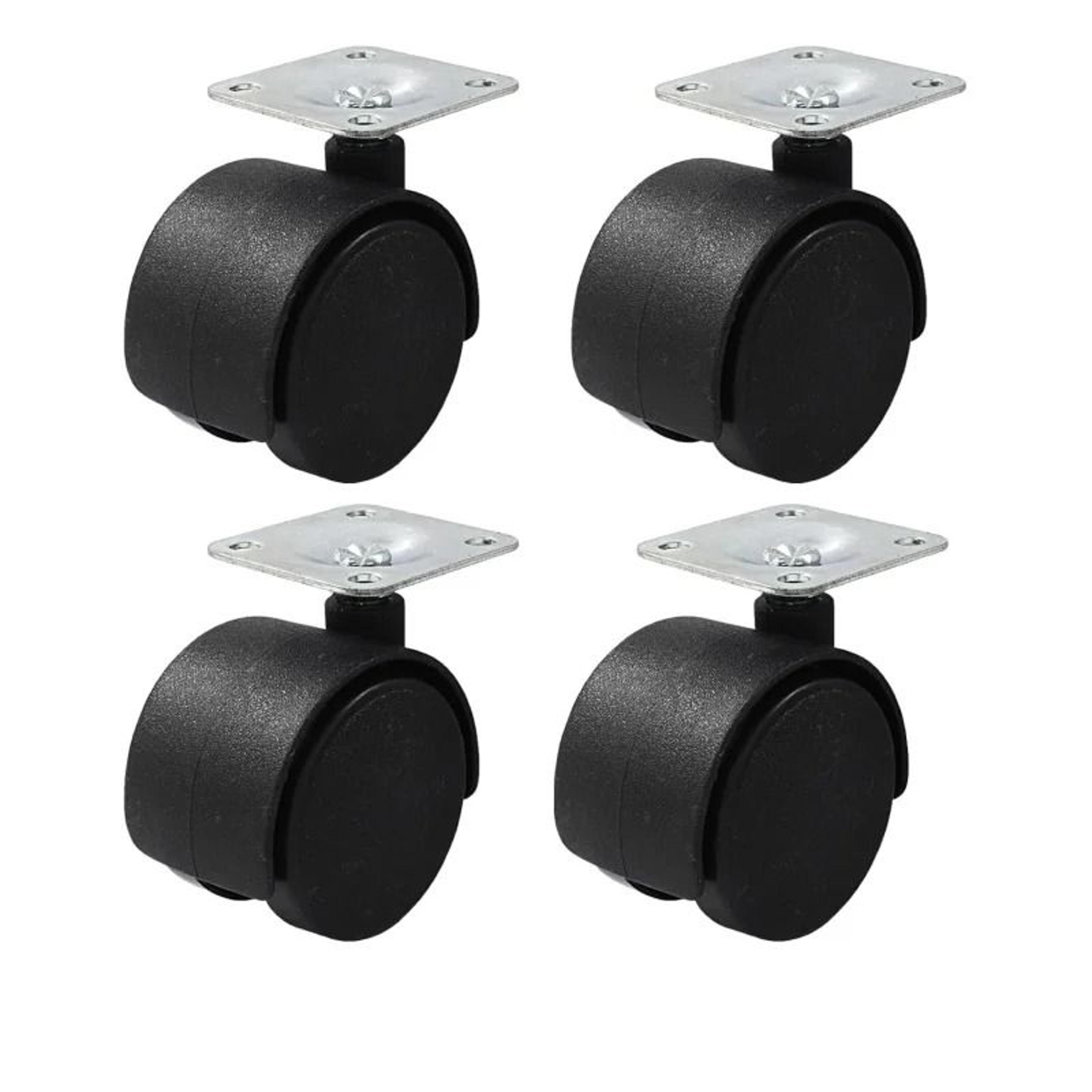 4Pack 15Inch Mute Flat Caster Wheels  360 Swivel Locking Furniture Casters With Top Plate  Brakes 8