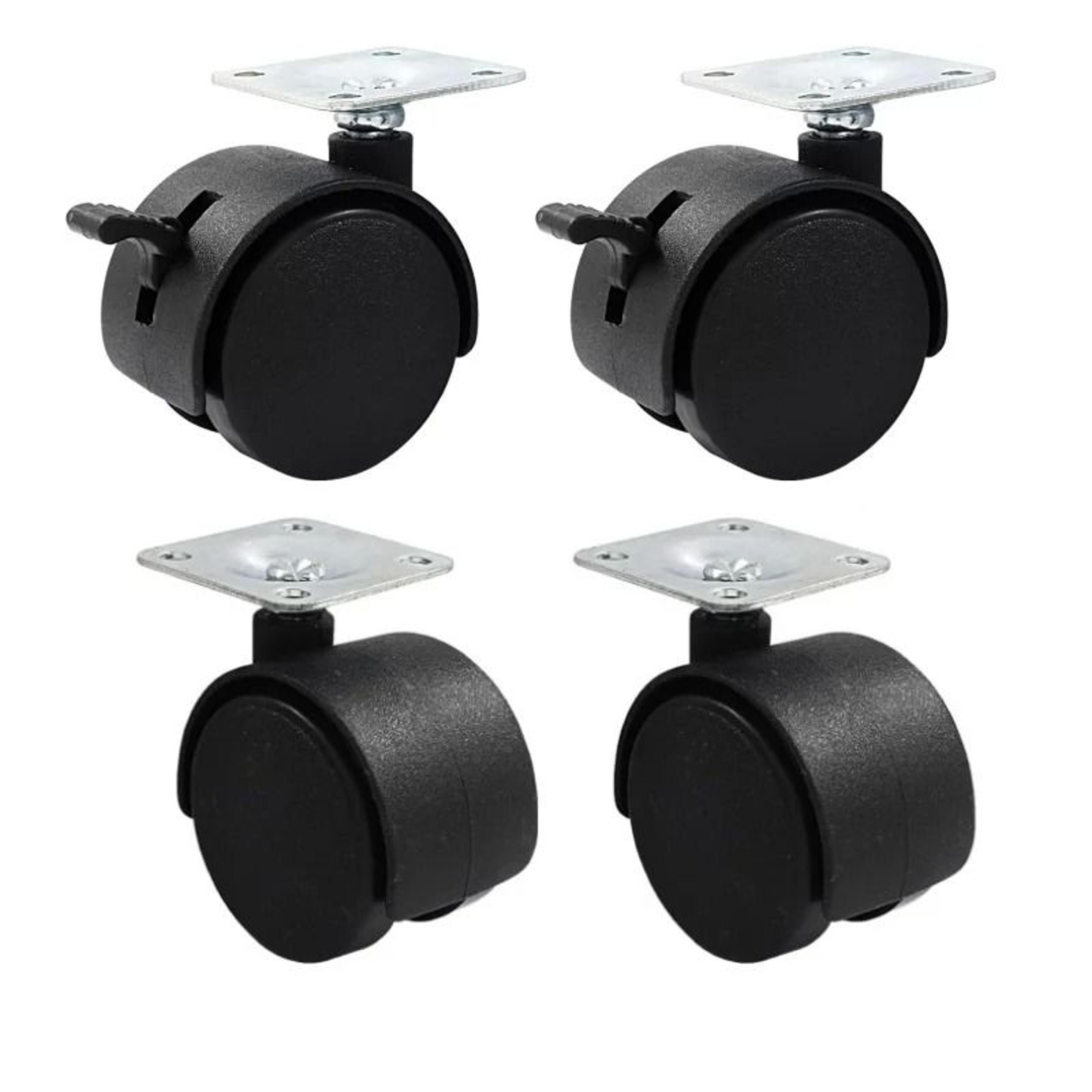4Pack 15Inch Mute Flat Caster Wheels  360 Swivel Locking Furniture Casters With Top Plate  Brakes 7