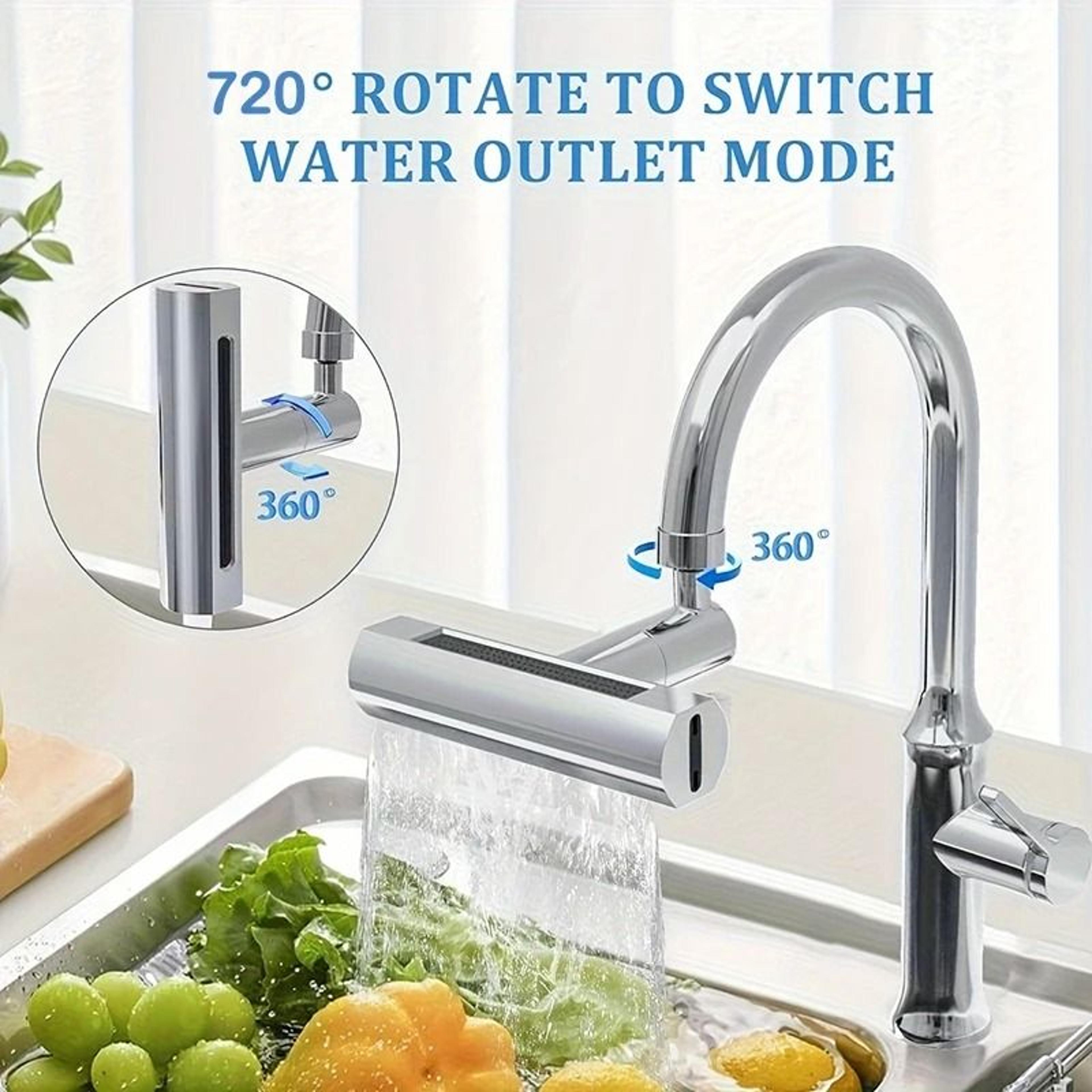 Multifunctional 4Mode Waterfall Sink Faucet Connector  Universal 360 Rotating SplashProof Aerator 2
