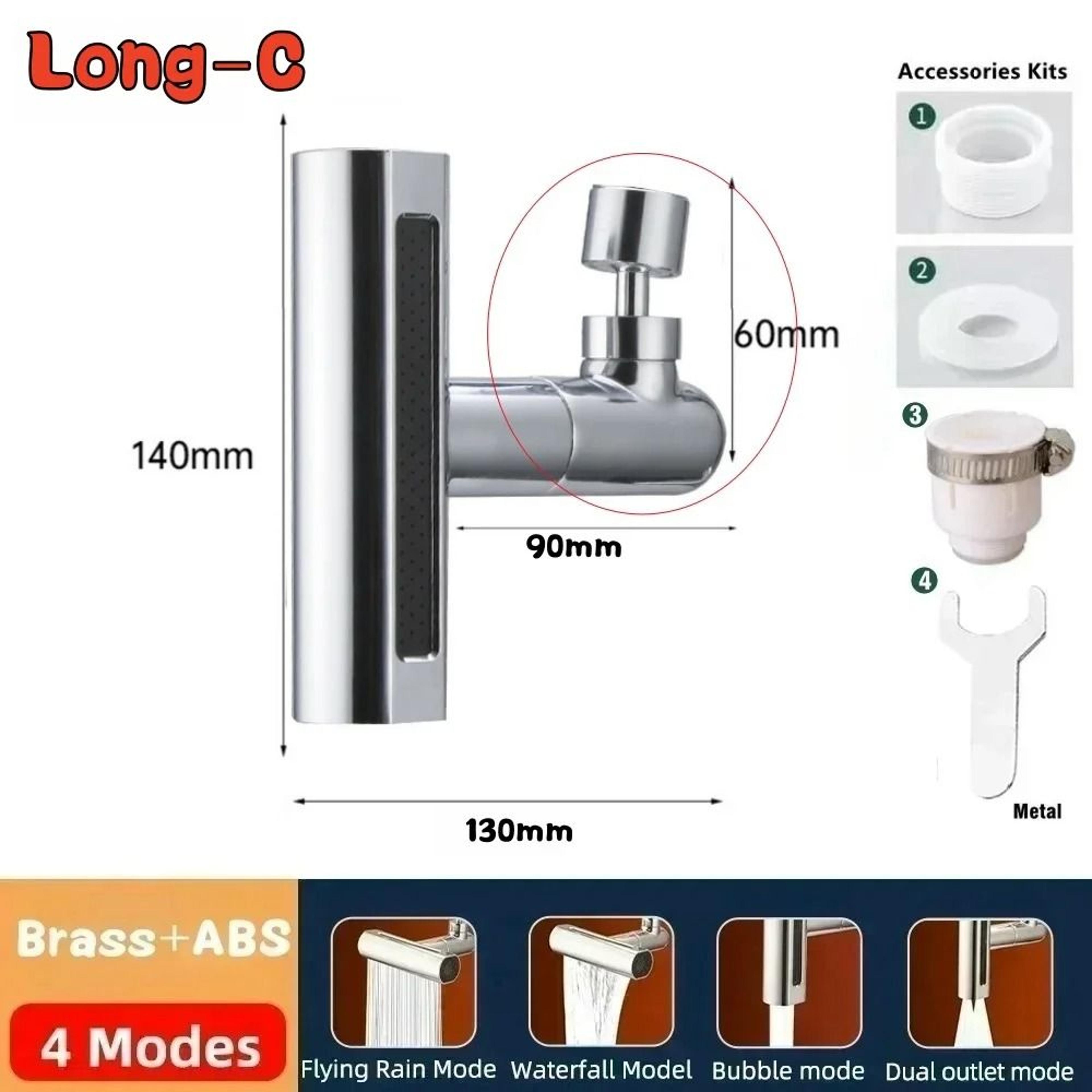Multifunctional 4Mode Waterfall Sink Faucet Connector  Universal 360 Rotating SplashProof Aerator 7