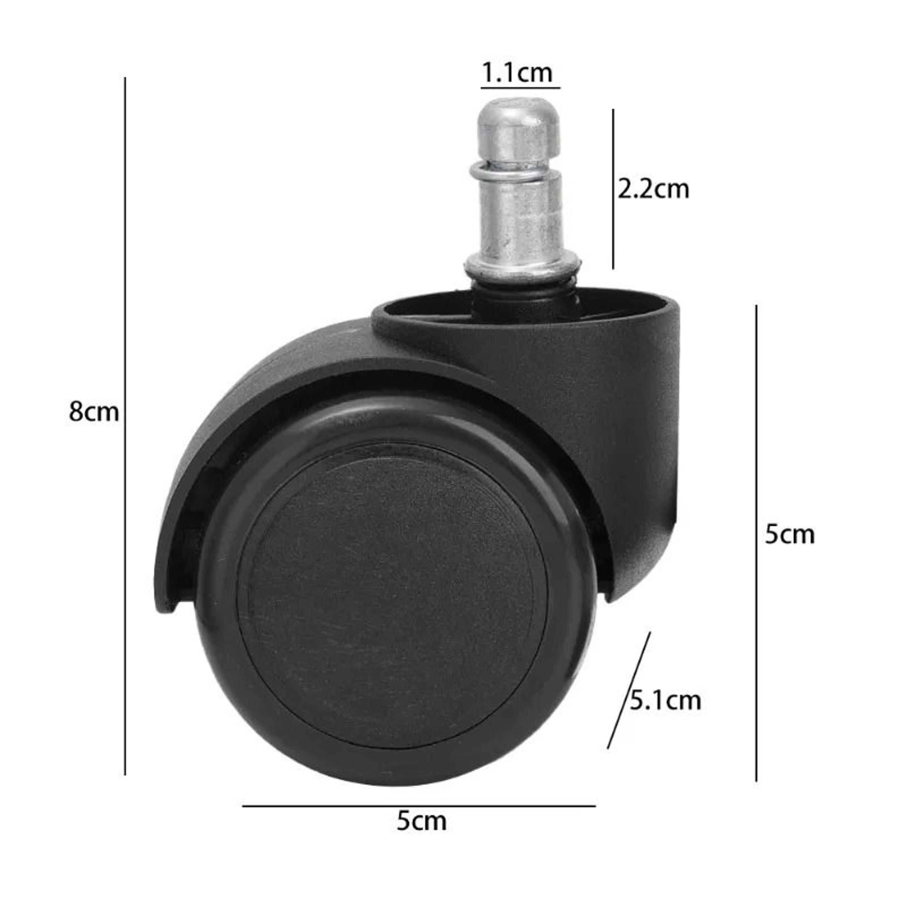 5Pack HeavyDuty 2Inch Mute Rubber Office Chair Caster Wheels  Universal Fit Swivel Desk Chair Repla 4