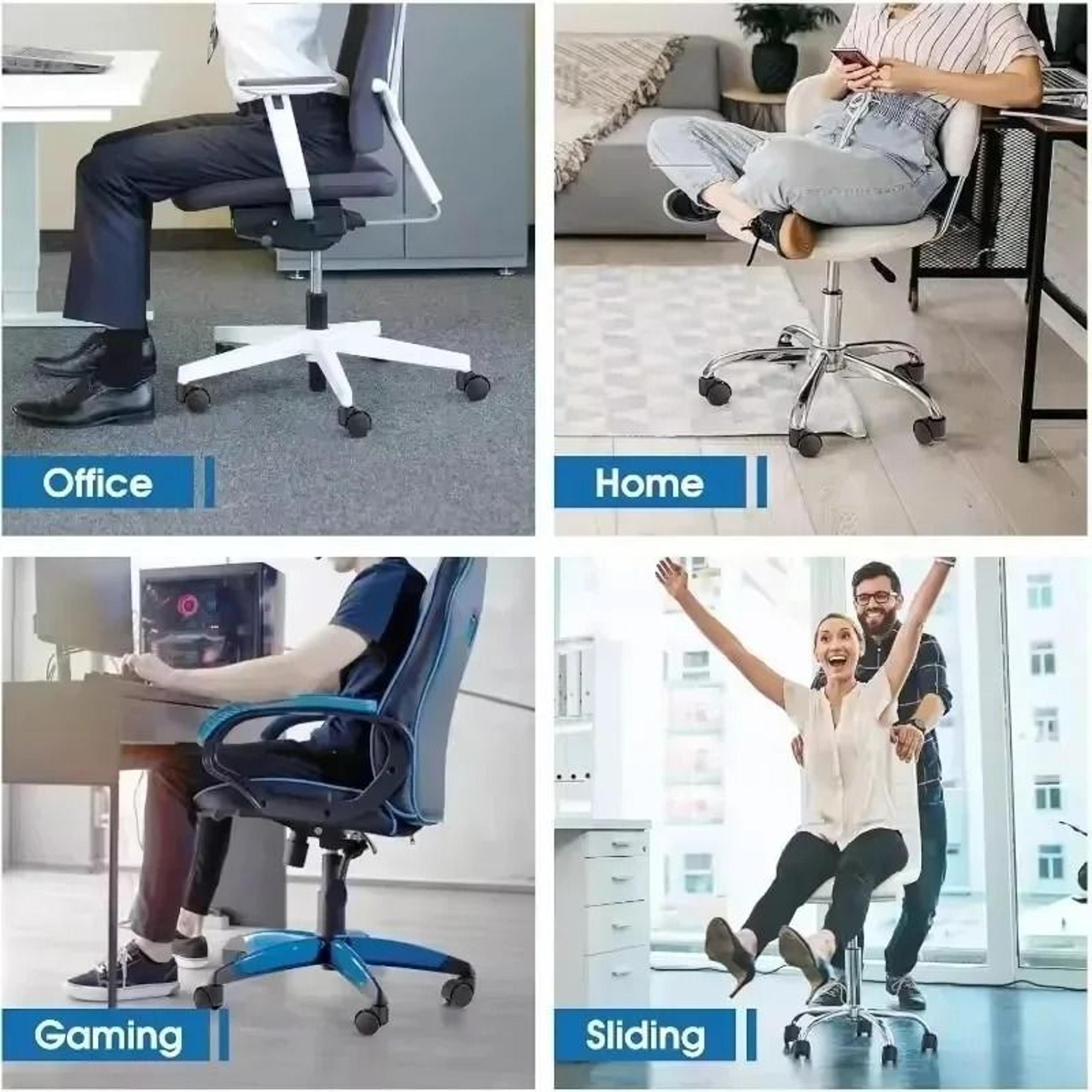 5Pack HeavyDuty 2Inch Mute Rubber Office Chair Caster Wheels  Universal Fit Swivel Desk Chair Repla 5