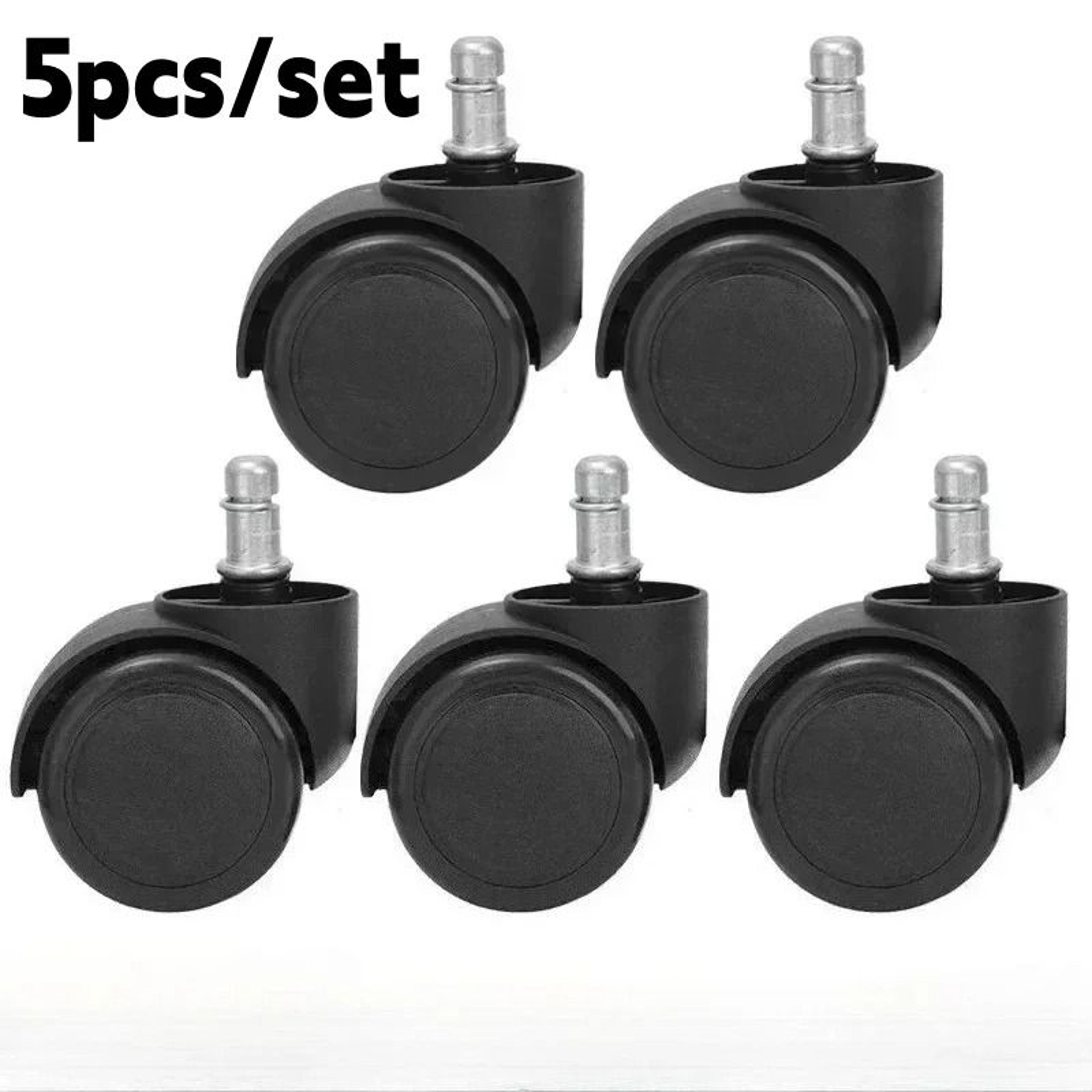 5Pack HeavyDuty 2Inch Mute Rubber Office Chair Caster Wheels  Universal Fit Swivel Desk Chair Repla 6