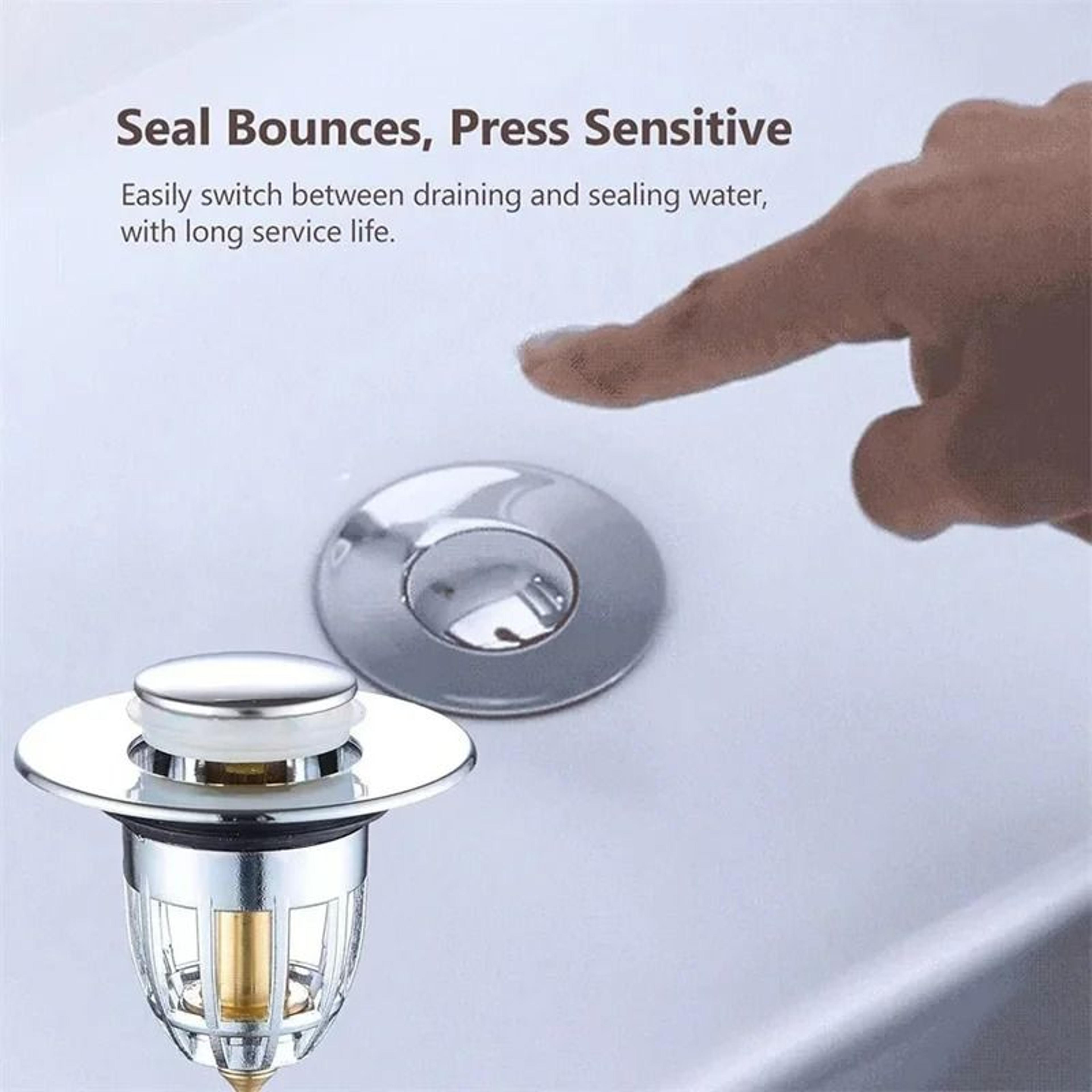 Universal PopUp Basin Drain Filter  Hair Catcher  PushDown Washbasin Sink Plug Stopper 3
