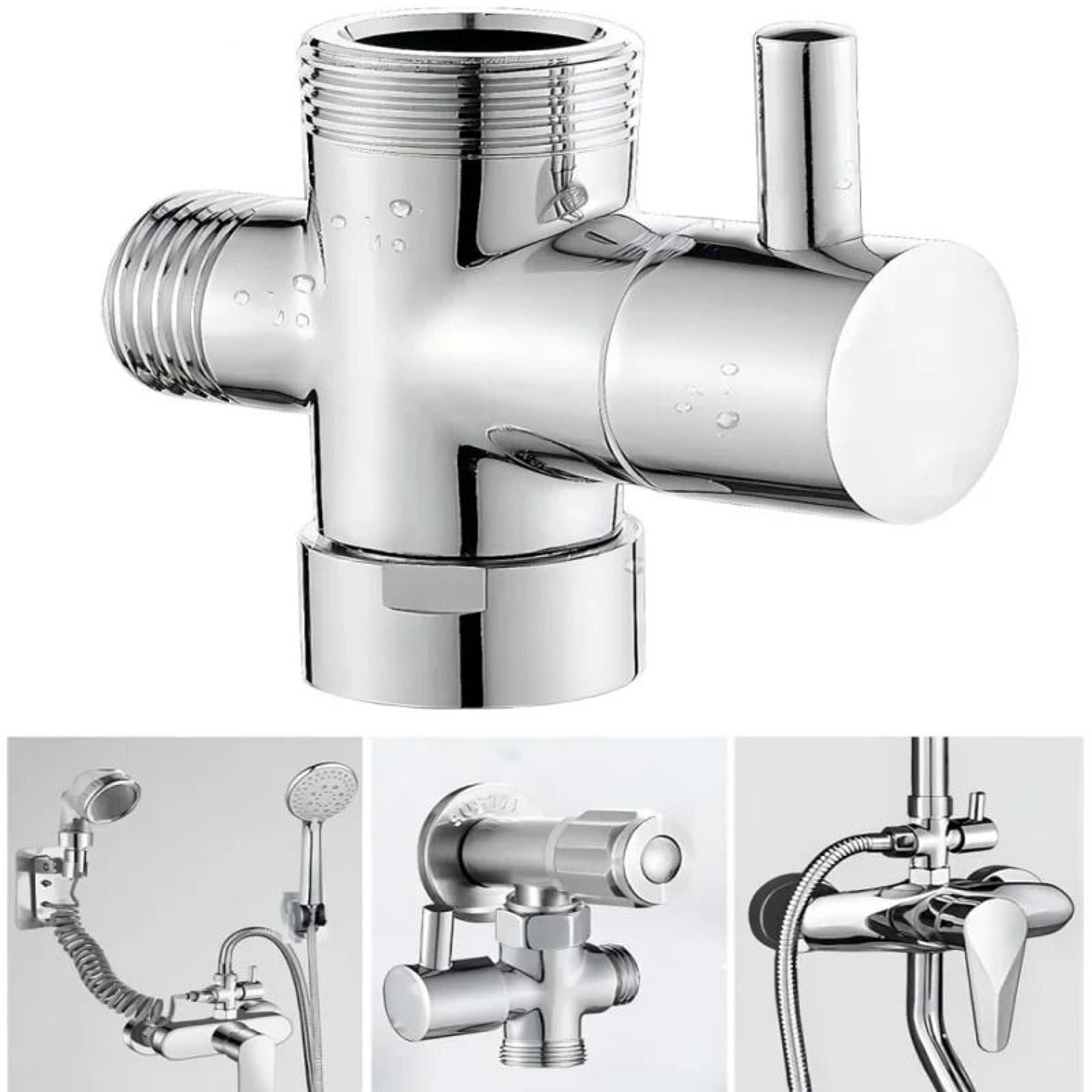 3Way Diverter Valve G12 Shower Tee Adapter  Adjustable Faucet Switcher For Bathroom  Toilet 1