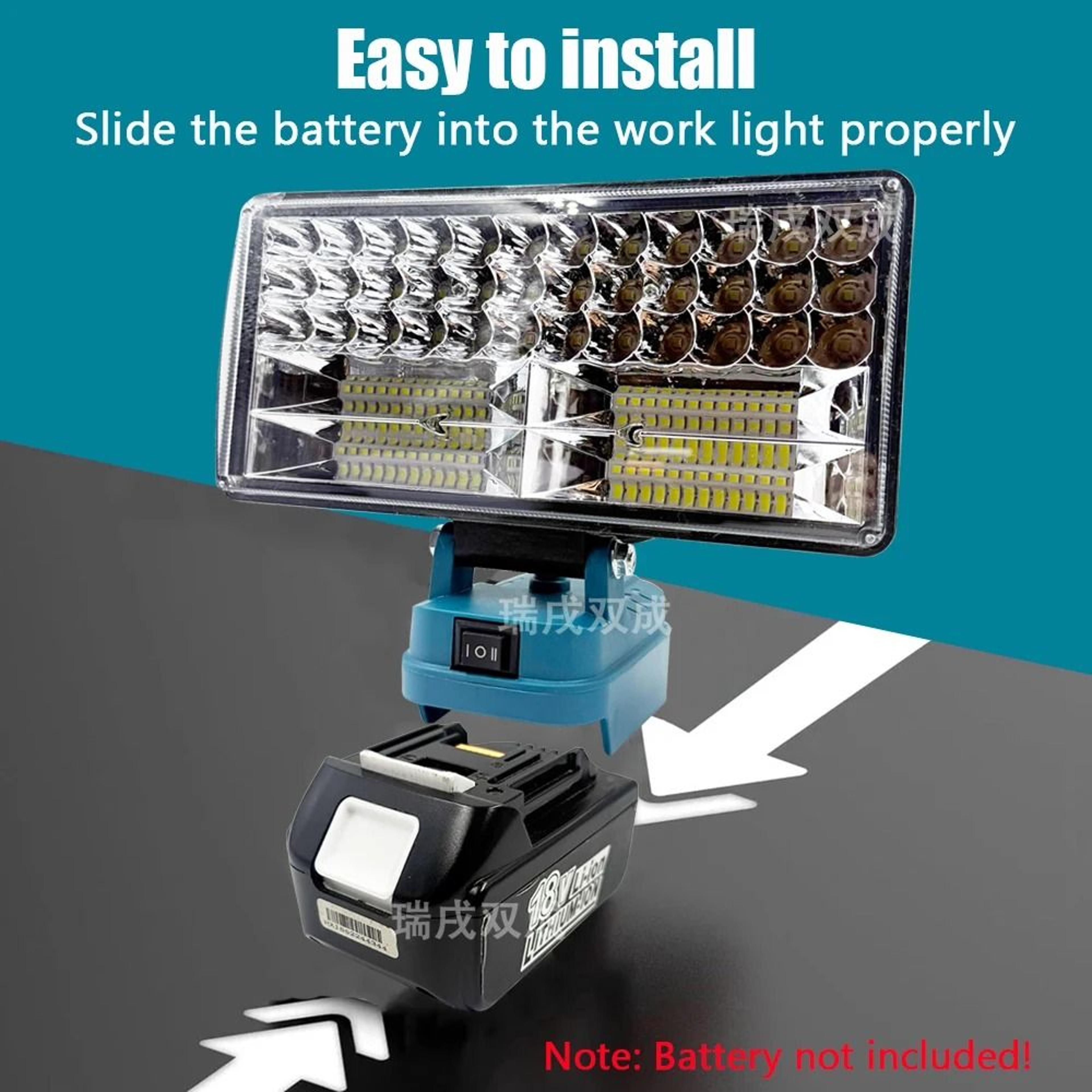 Handheld LED Work Light  Dual USB Power Bank Charger Adapter For Makita 18V Lithium Batteries 2